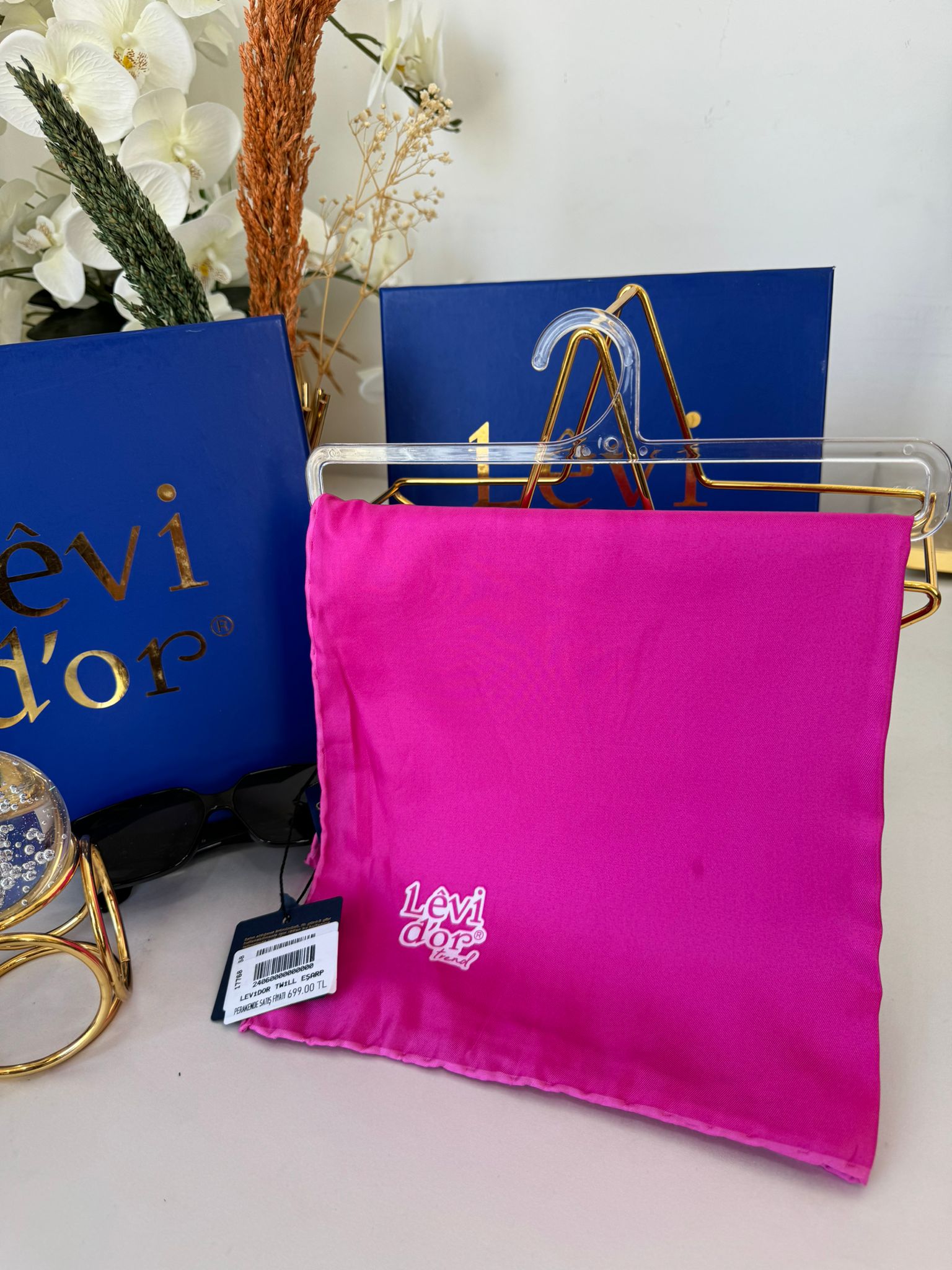 Levidor Twill Eşarp 17768 - Açık Fuşya