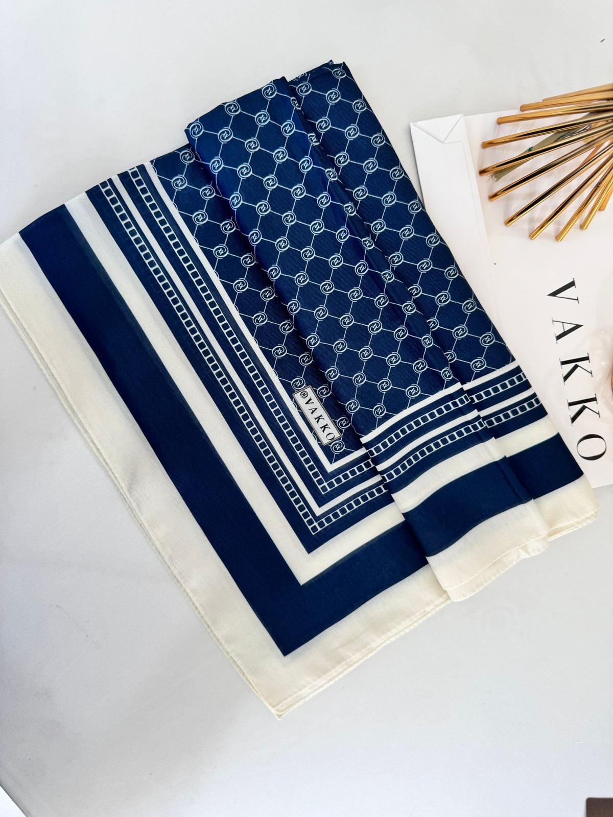 Vakko Desen Pamuk Soft Şal 61446 - Lacivert
