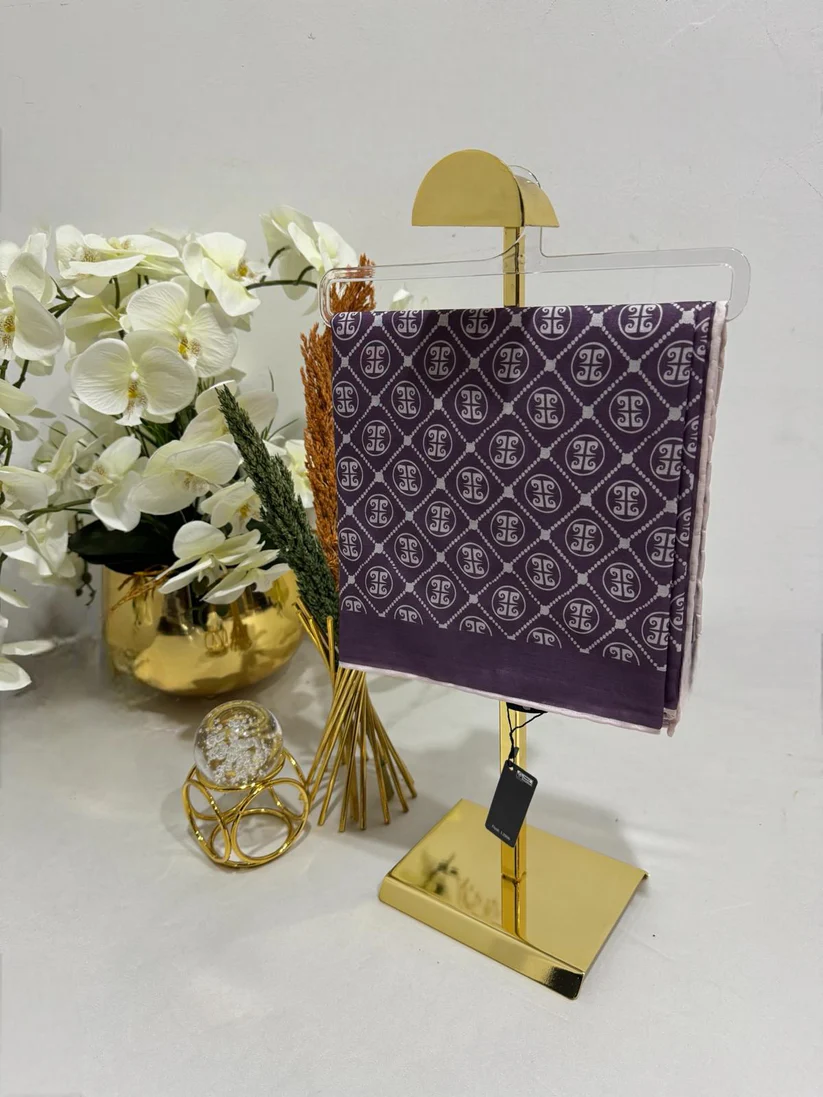 Pier Cardin Kare Desen Pamuk Soft Eşarp 27689 - Mor