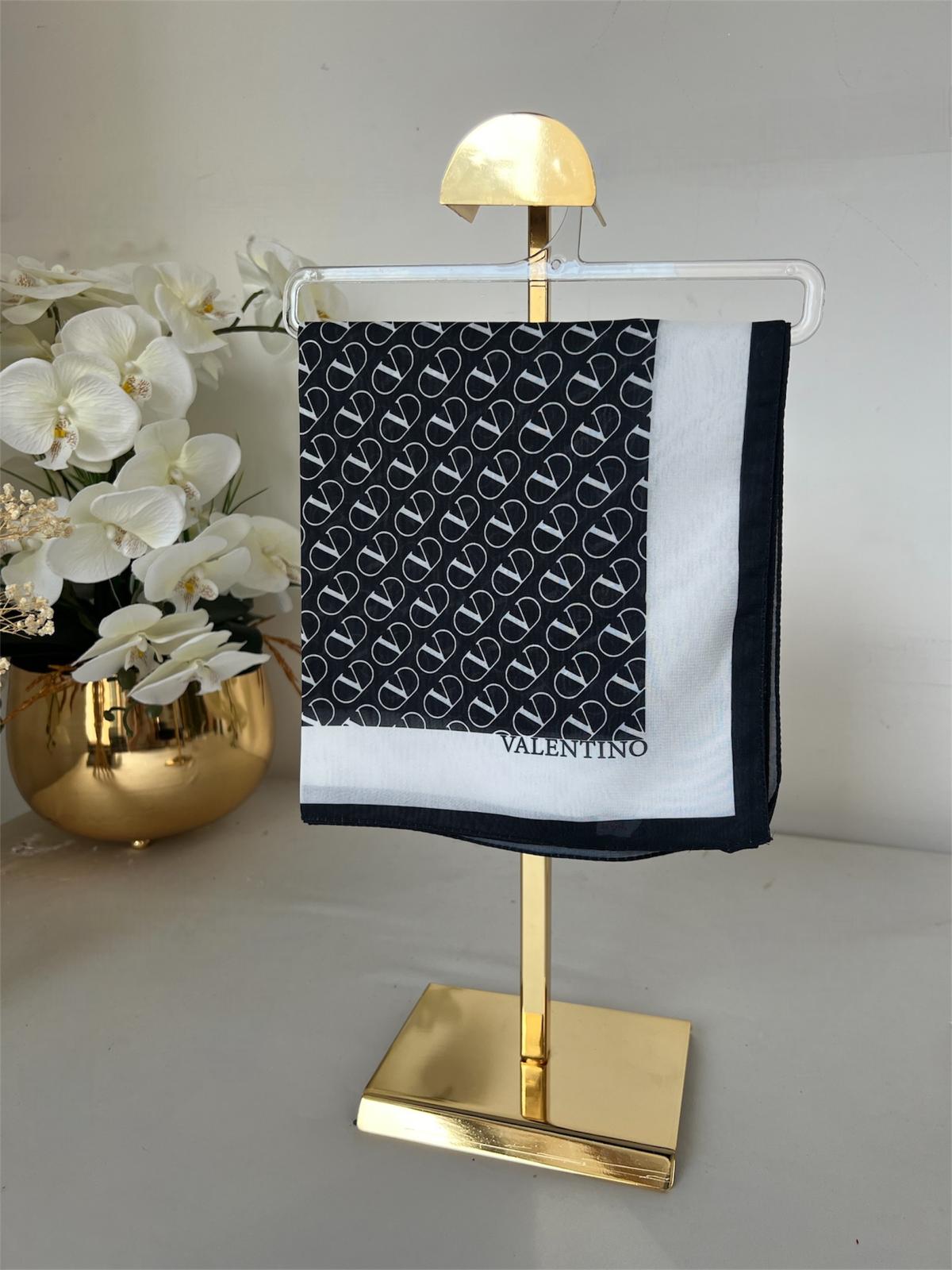 Valentino Saten İpek Eşarp 281044 - Siyah