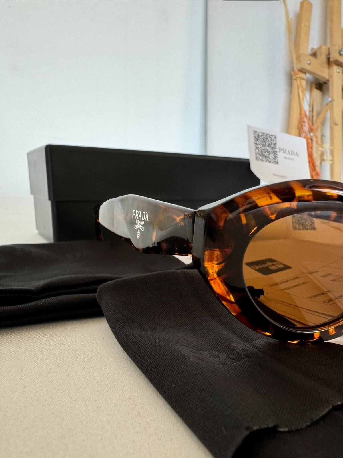 PRADA 26ZS 14L09Z 55-16 Kahverengi Kadın Güneş Gözlüğü - Görsel 2