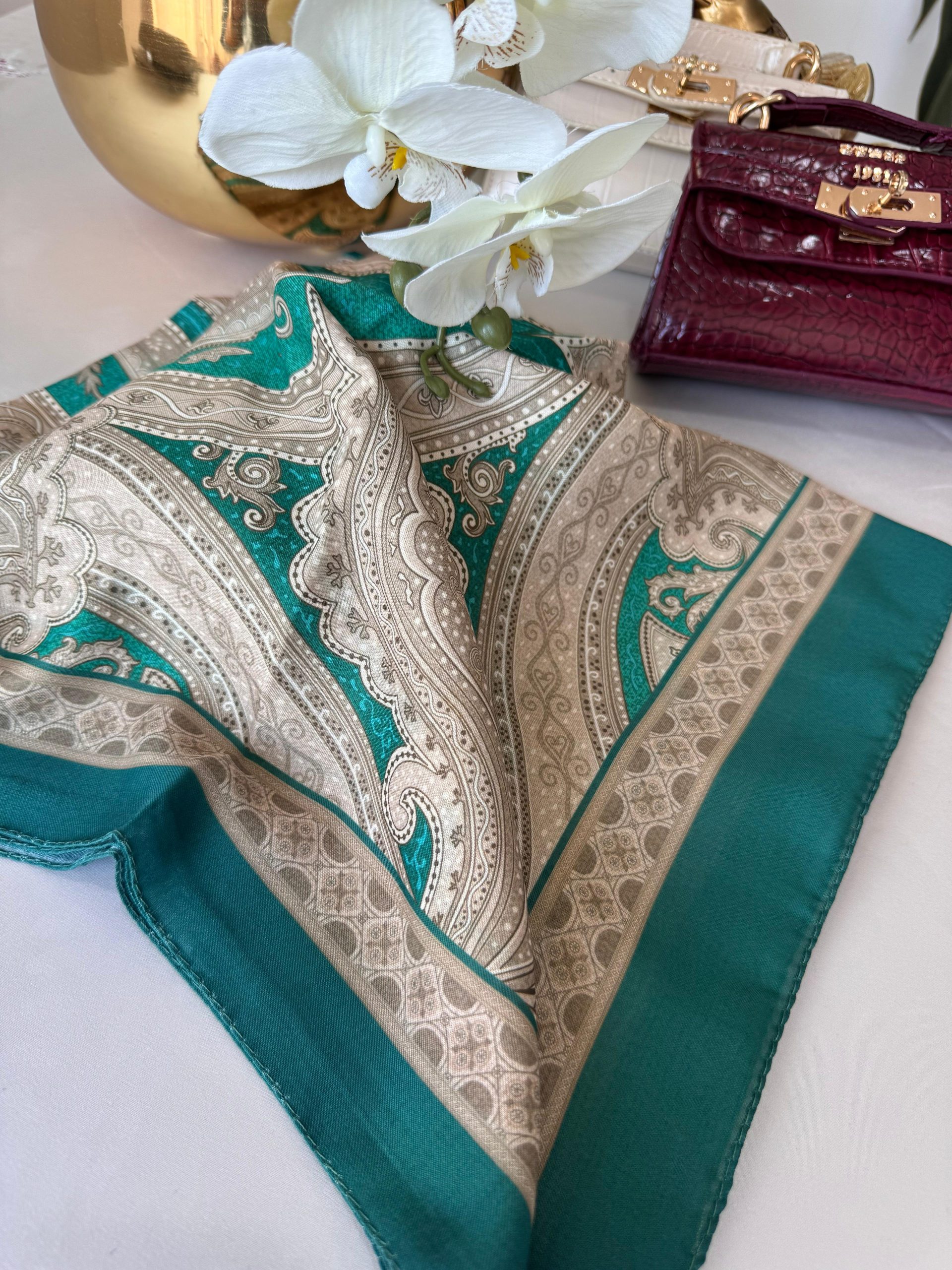 Etro Pamuk Soft İpek Şal 44118 Yeşil