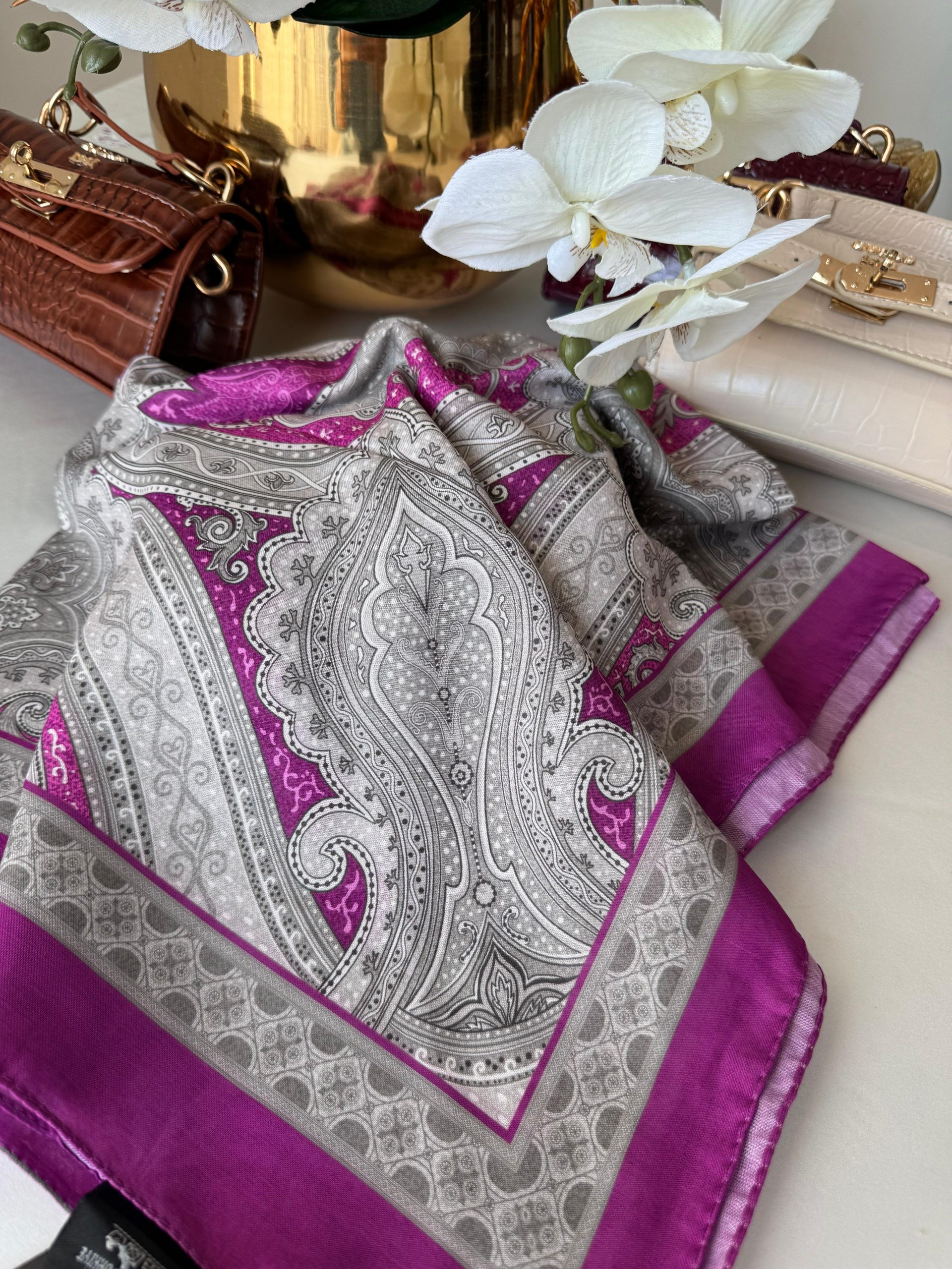 Etro Pamuk Soft İpek Şal 44118 Şarabi
