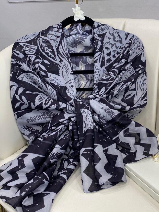 Etnik Desenli Etro Pamuk Soft Şal - 893250 - Siyah