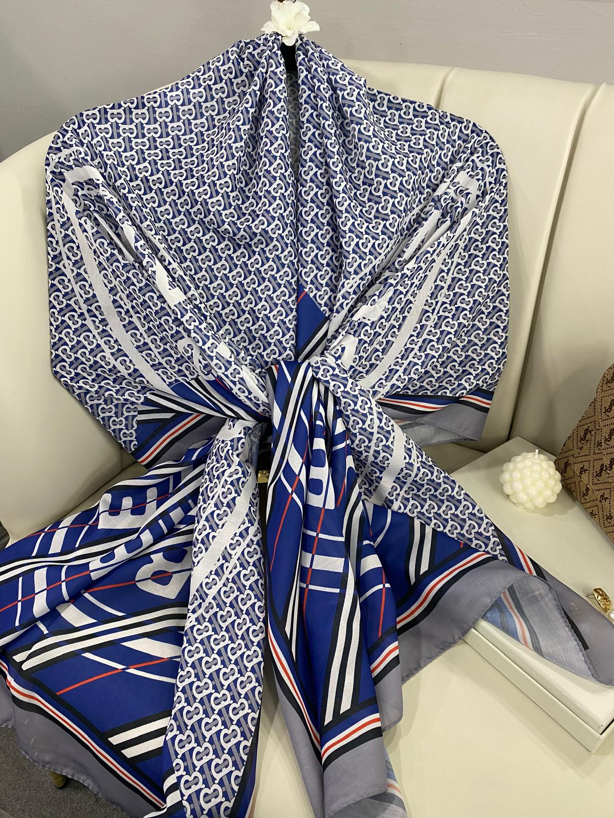 Monogram Pamuk Soft Şal 64303 - Lacivert