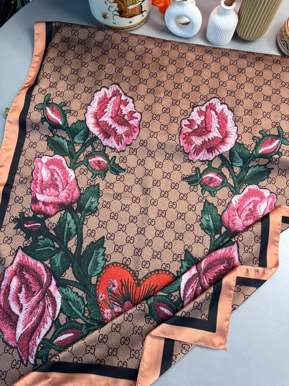 Twill İpek Şal - Soft Vizon - Görsel 2
