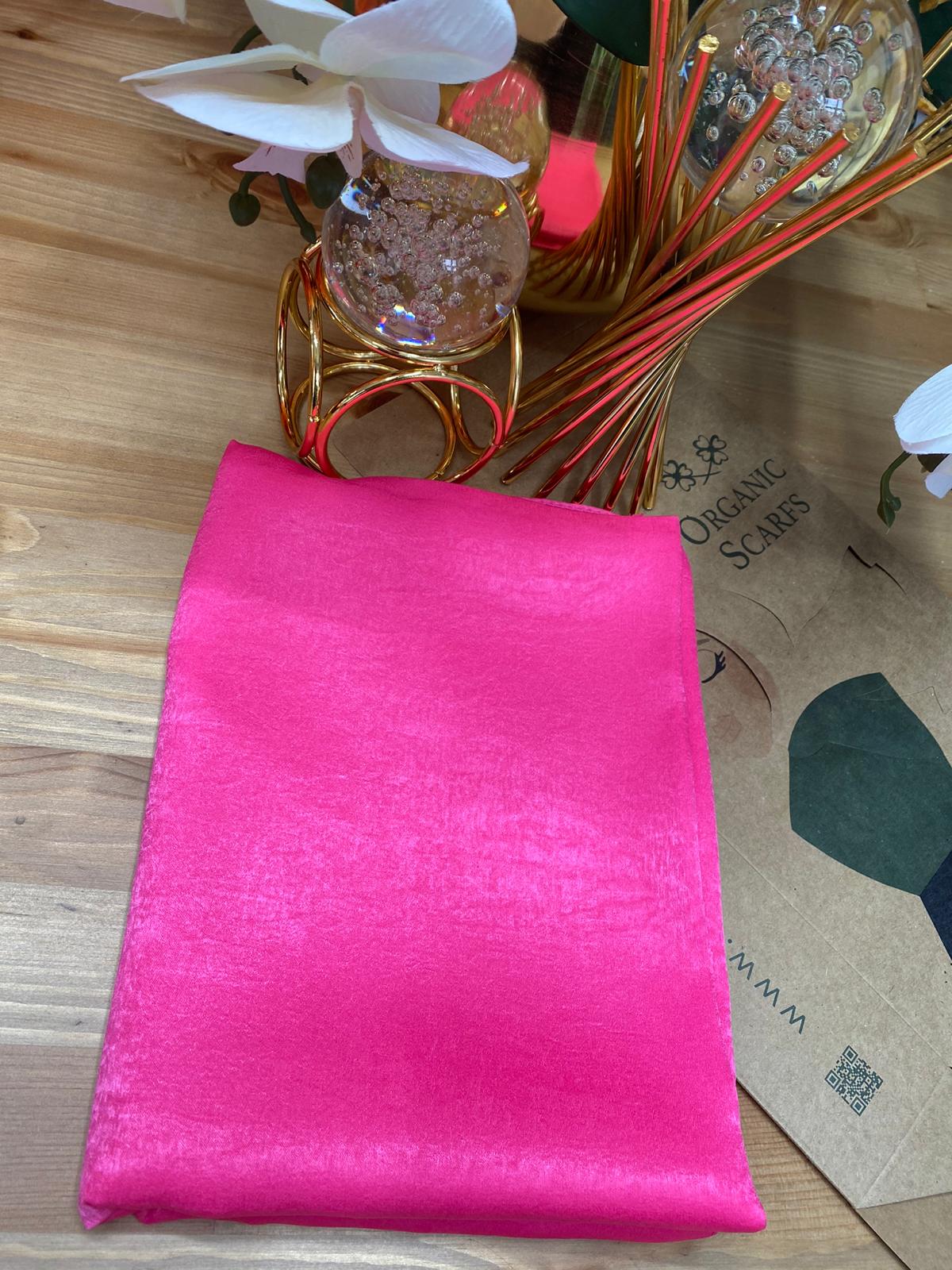 Bambu Kraş Premium İpek Şal - Fuşya - Organic ScarfsOrganic Scarfs