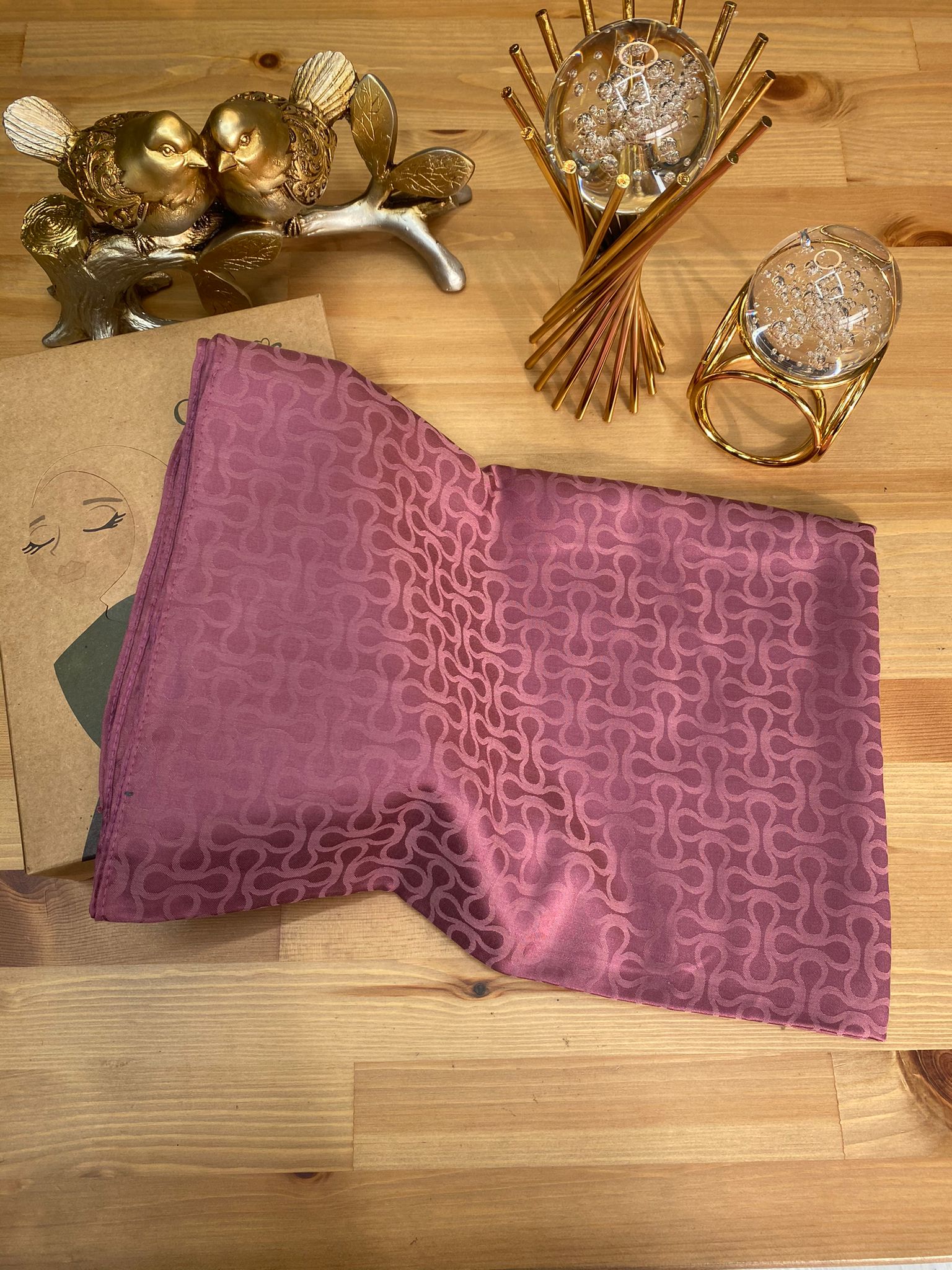 Bloom Desen Pamuk İpeksi Jakar Şal - Şafak Yıldızı - Organic ScarfsOrganic Scarfs
