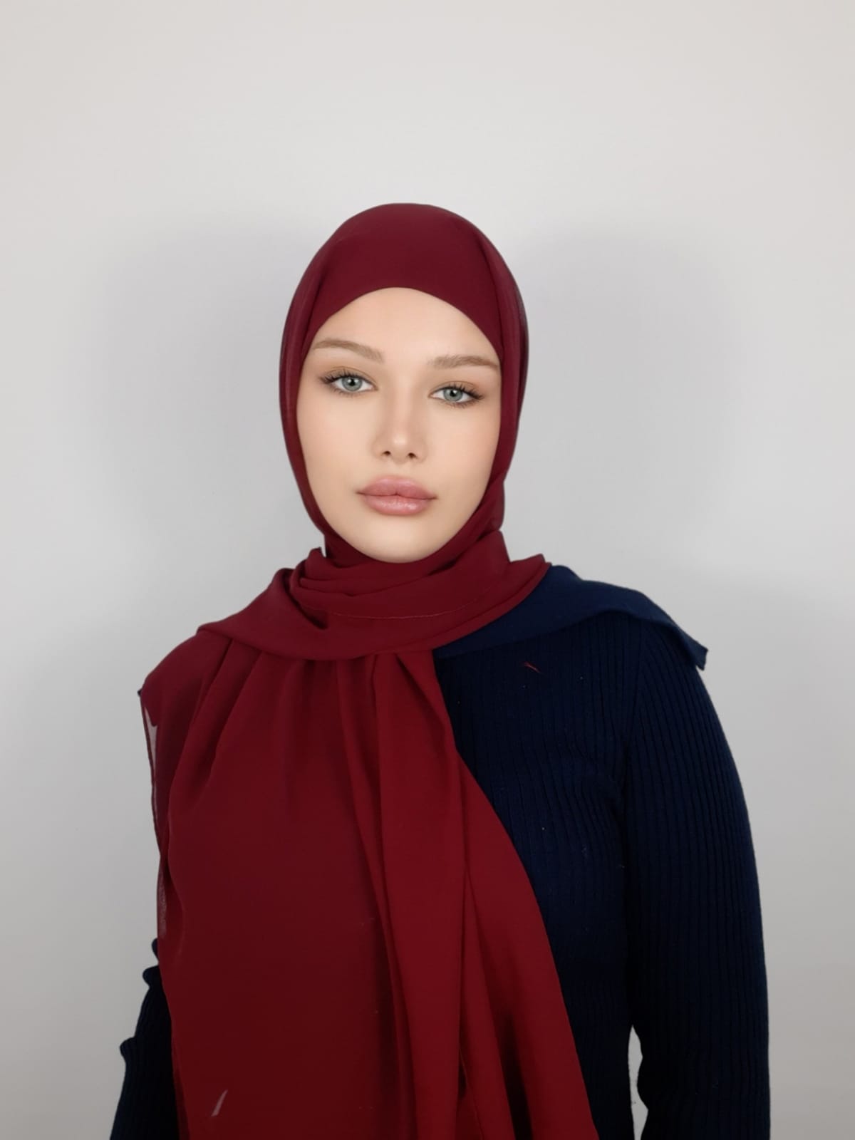Boneli Şifon - Bordo - Organic ScarfsOrganic Scarfs