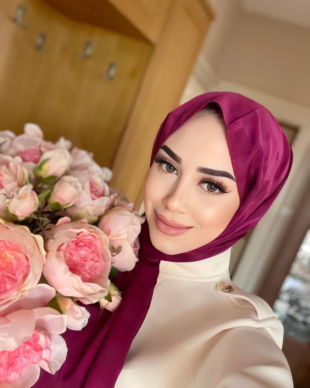 Bonjela Dama Desen Jakar Şal - Magenta - Organic ScarfsOrganic Scarfs