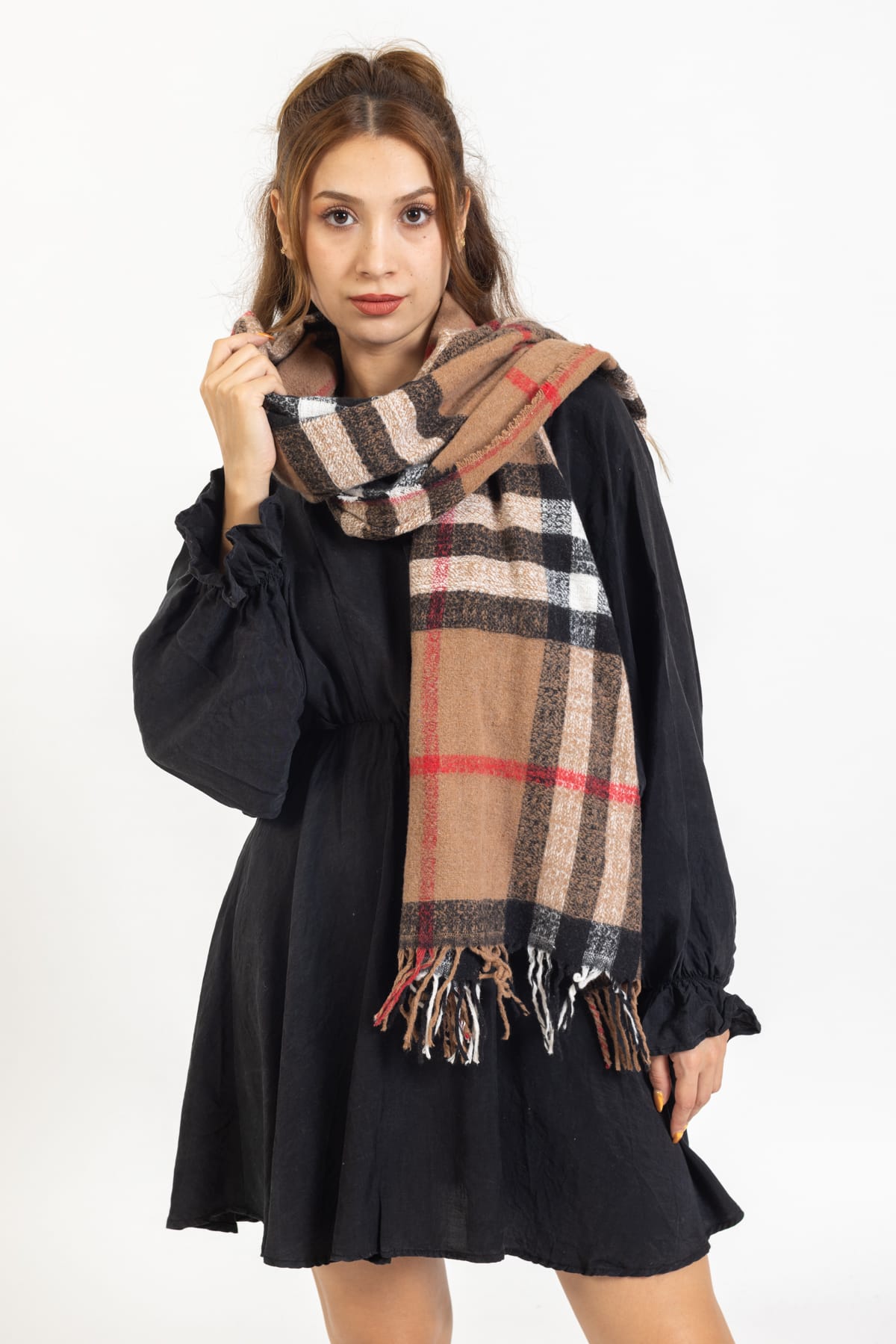 Burberry Çift Taraflı Yumuşak Dokulu Triko Örgü Şal & Atkı - Camel - Organic ScarfsOrganic Scarfs