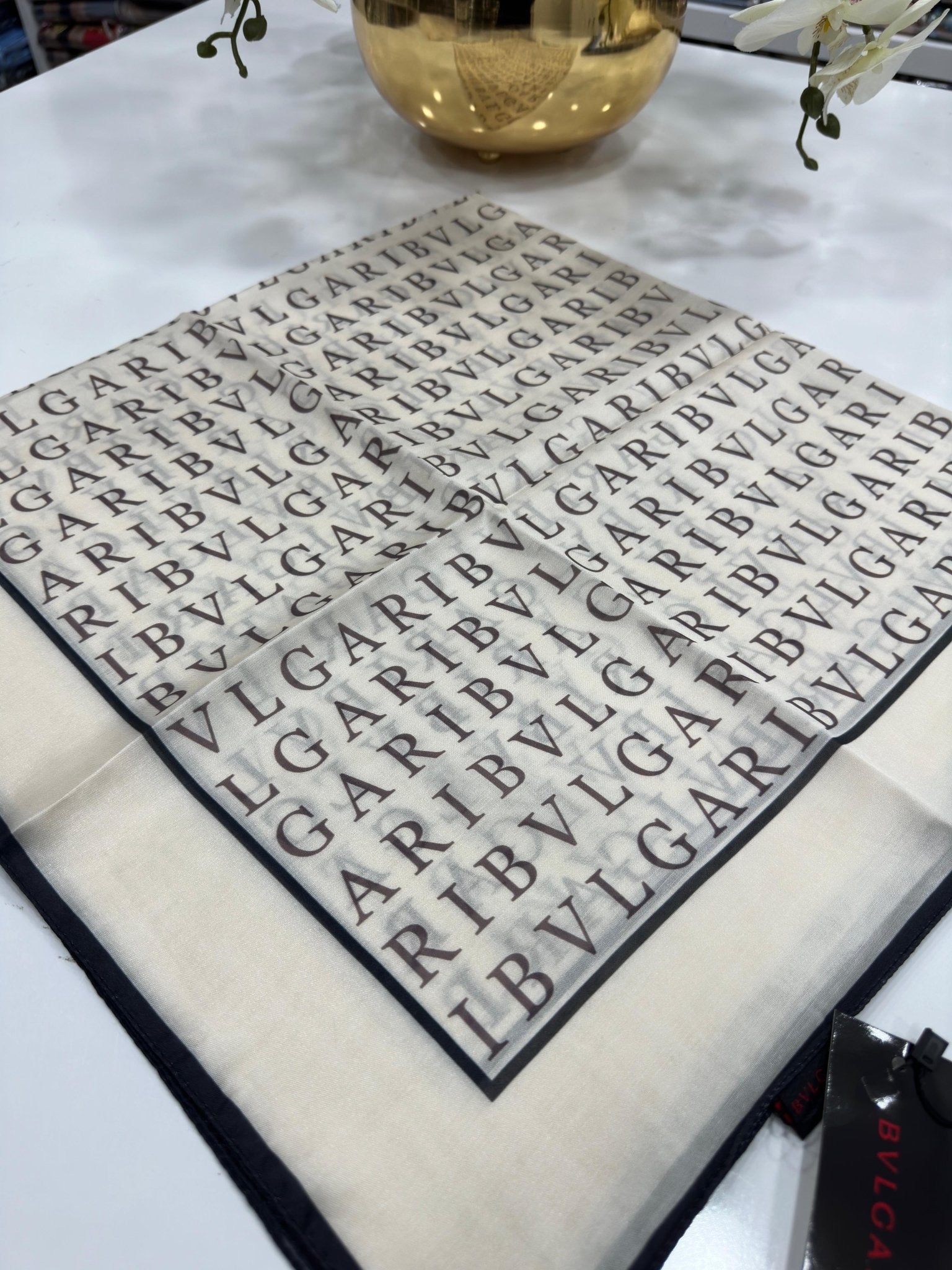 Bvlgari İpek Eşarp - Latte - Organic ScarfsOrganic Scarfs