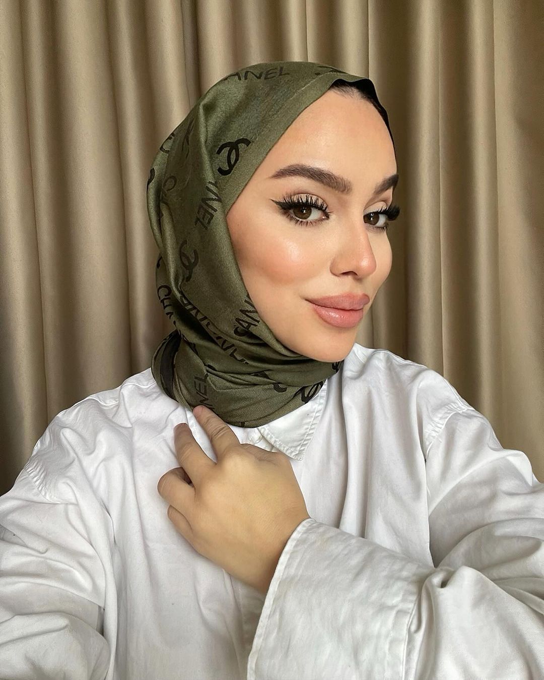 Chanel Çİft Taraflı Kaşmir Şal - Haki - Organic ScarfsOrganic Scarfs