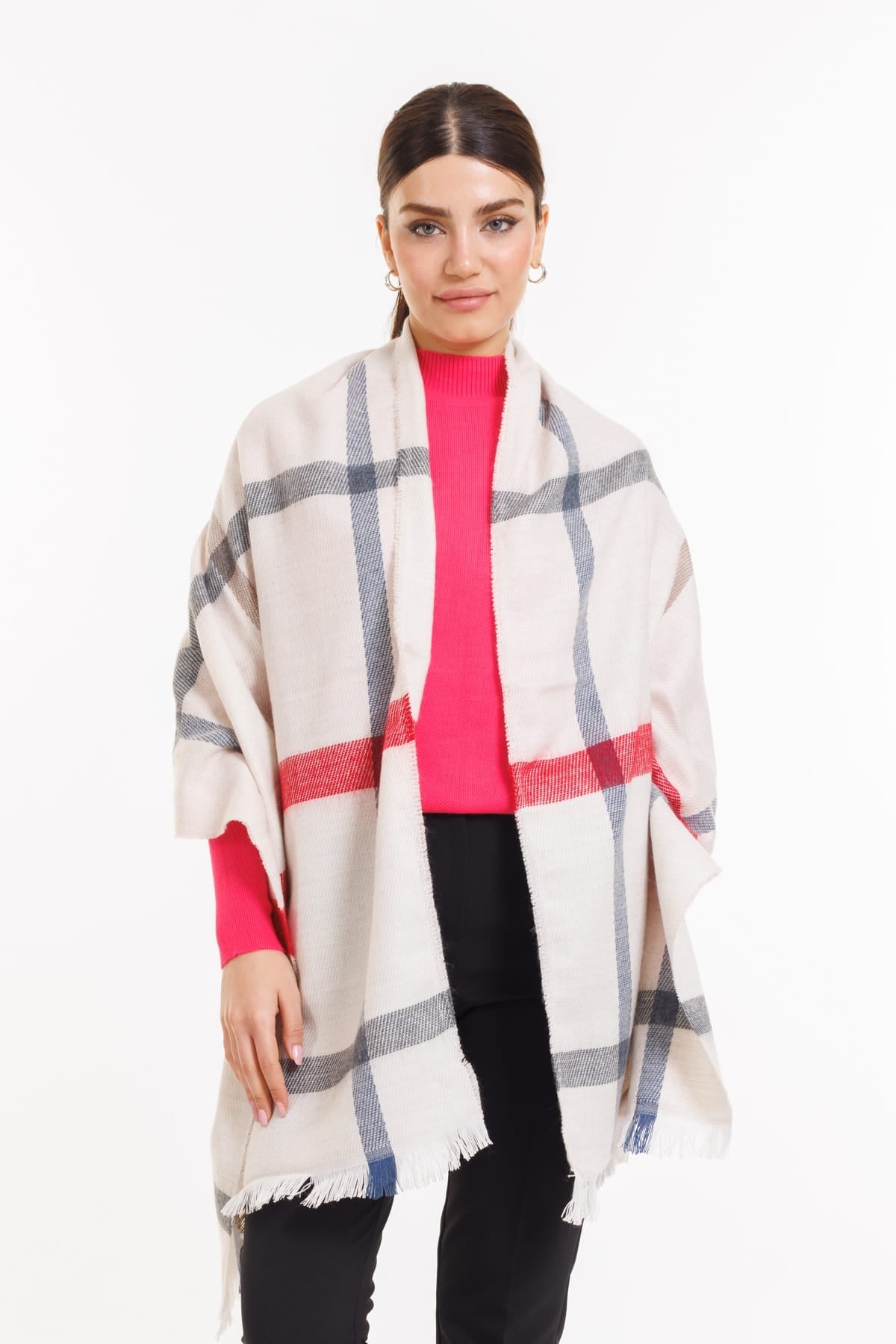 Çift Taraflı Yumuşak Dokulu Triko Örgü Şal & Atkı - Bej - Organic ScarfsOrganic Scarfs