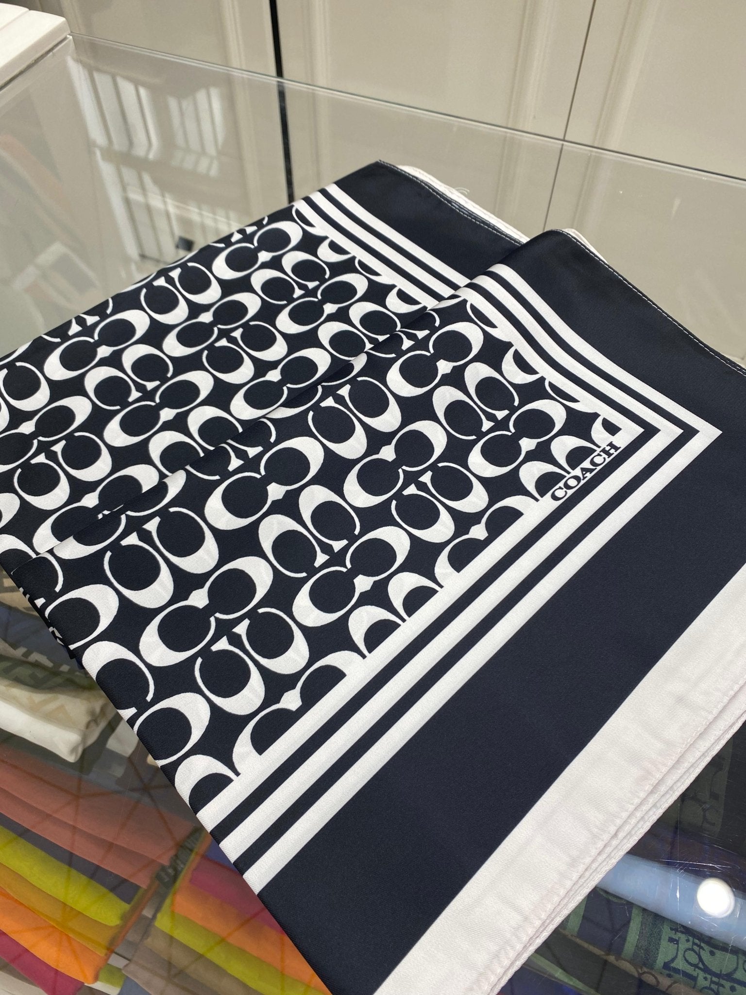 Coach Desen Twill İpek Şal - Siyah - Organic ScarfsOrganic Scarfs