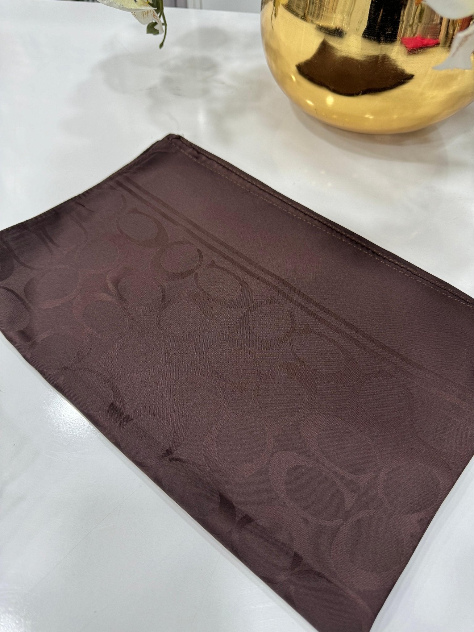 Coach Pamuk İpeksi Jakar Şal - Acı Kahve - Organic ScarfsOrganic Scarfs