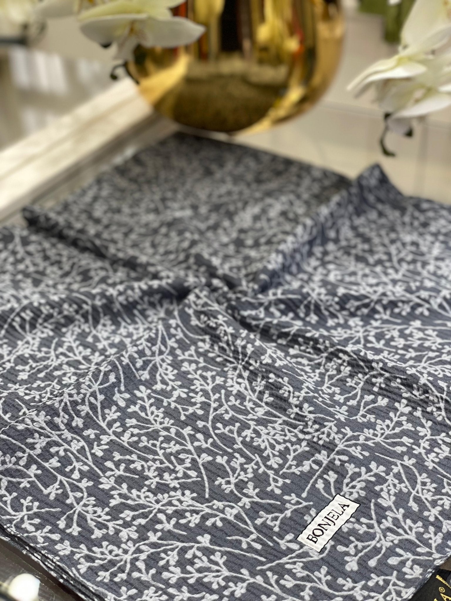 Dal Desen Mio Caz Eşarp - Gri - Organic ScarfsOrganic Scarfs