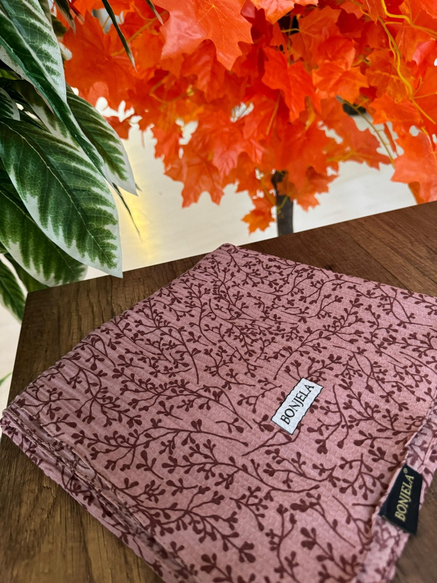 Dal Desen Mio Caz Eşarp - Gül Kurusu - Organic ScarfsOrganic Scarfs