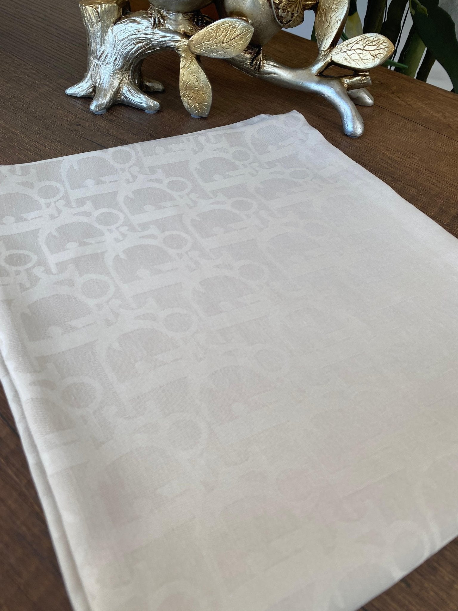 Dior Desen Pamuk Jakar Eşarp - Çakıl Taşı - Organic ScarfsOrganic Scarfs