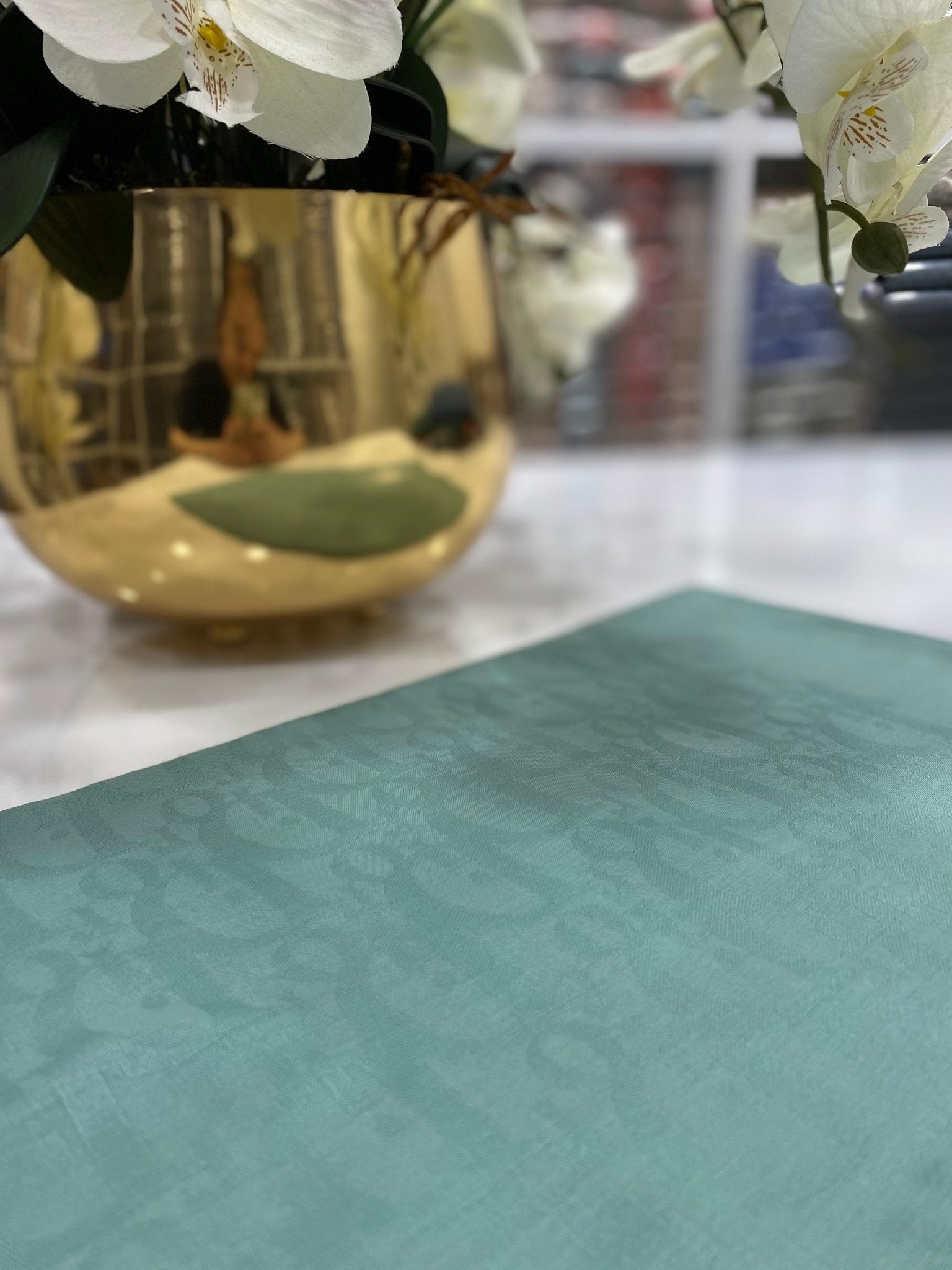 Dior Desen Pamuklu Şal - Mint - Organic ScarfsOrganic Scarfs