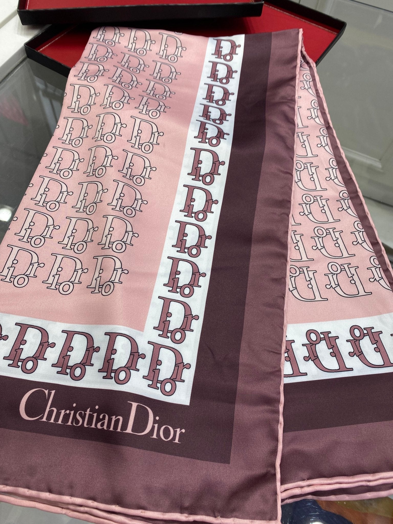Dior Desen Twiil Eşarp - Gül Kurusu - Organic ScarfsOrganic Scarfs