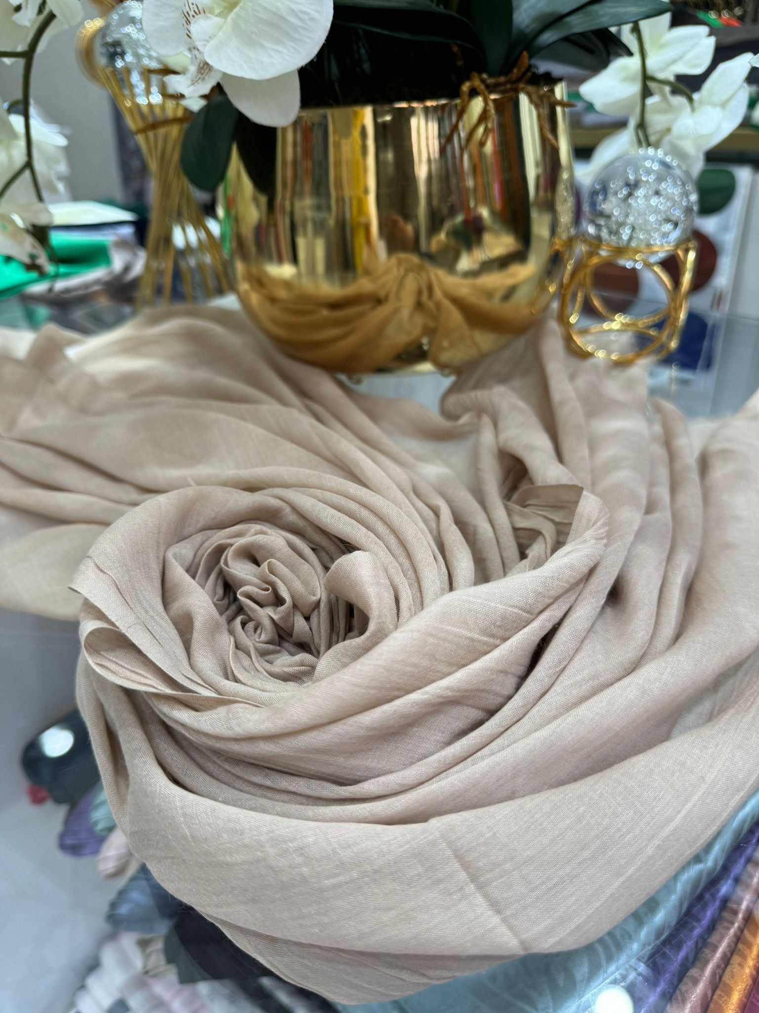 Dubai İpeği Şal - BEJ - Organic ScarfsOrganic Scarfs