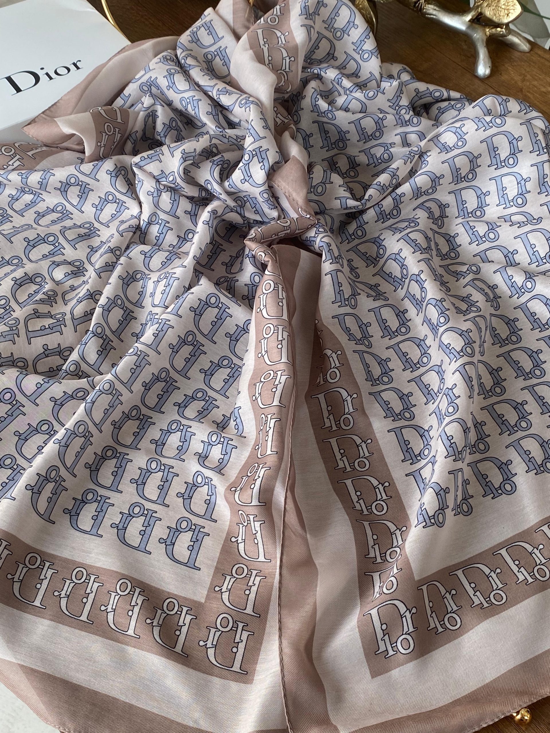 Dior Desen Pamuk Soft Şal - Camel
