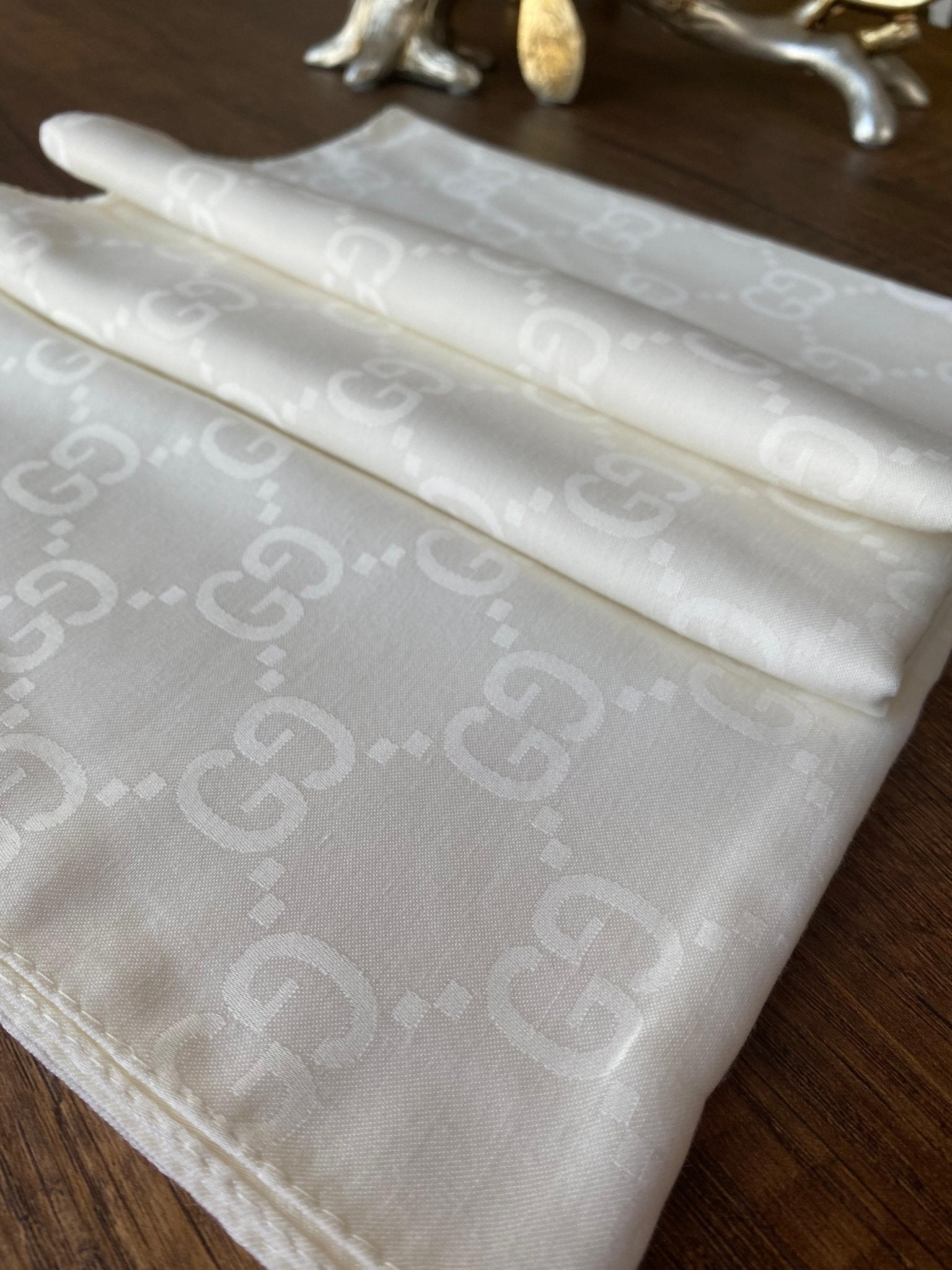 G Desen Pamuk Jakar Eşarp 10442 - Ekru - Organic ScarfsOrganic Scarfs