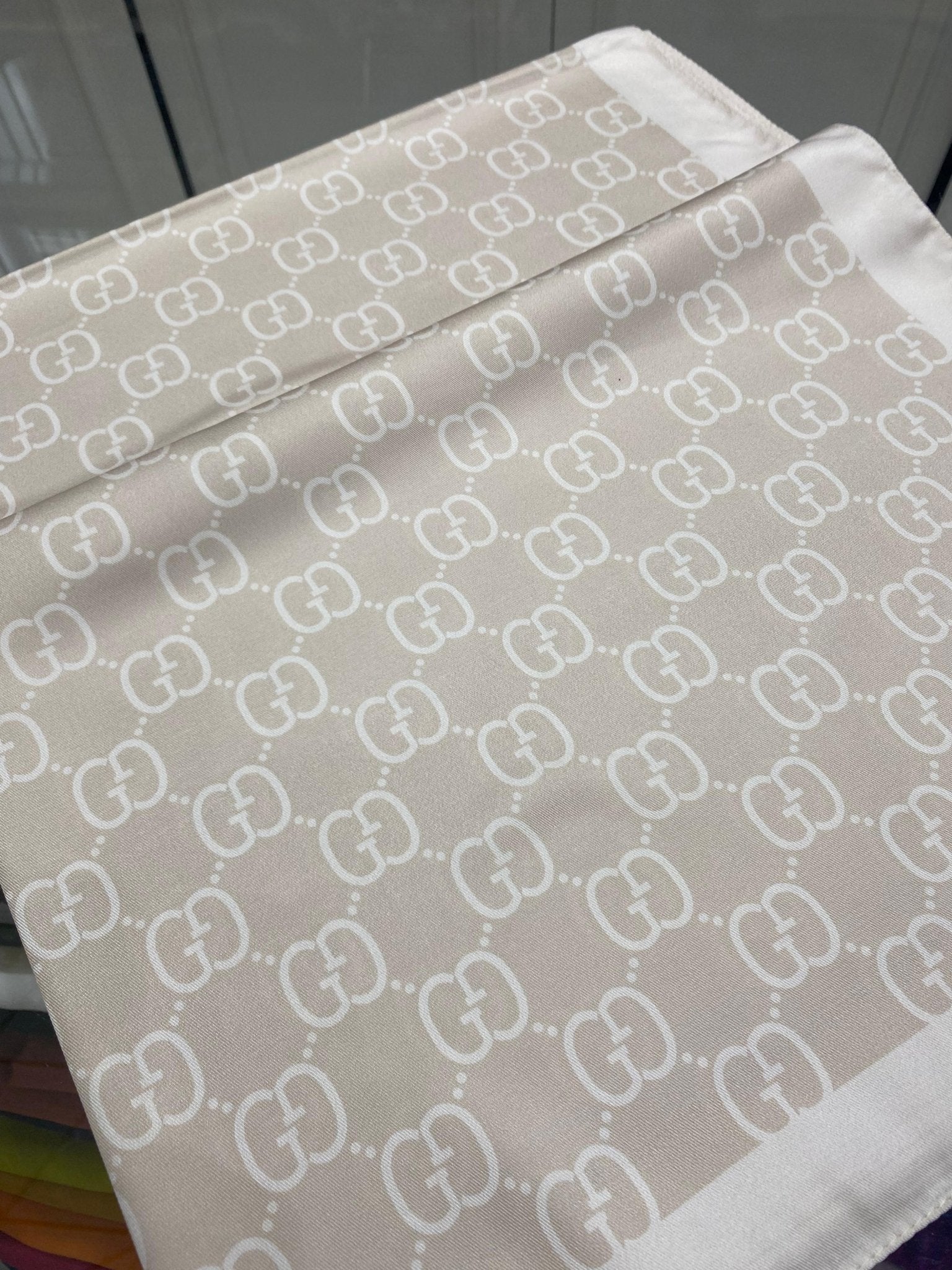 G Desen Twill İpek Şal - Bej - Organic ScarfsOrganic Scarfs