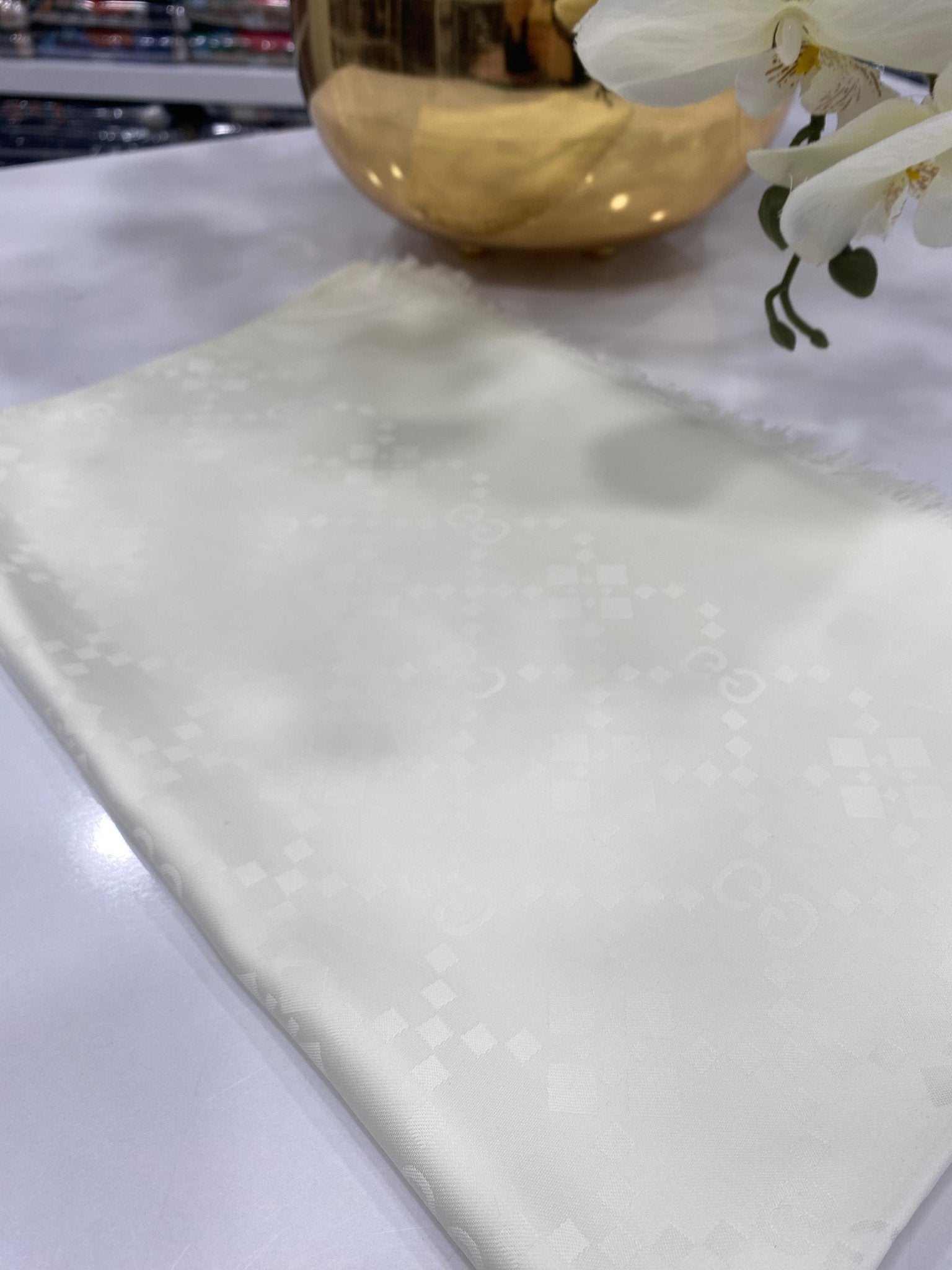 Gucci İpeksi Jakar Şal - Ekru - Organic ScarfsOrganic Scarfs