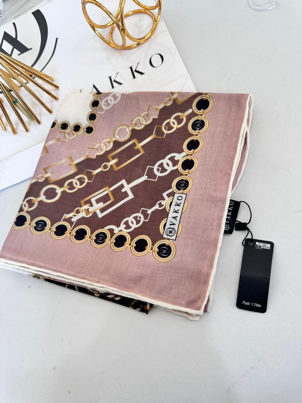 Vakko Zincir Desen Soft Eşarp 610146 - Gül Kurusu