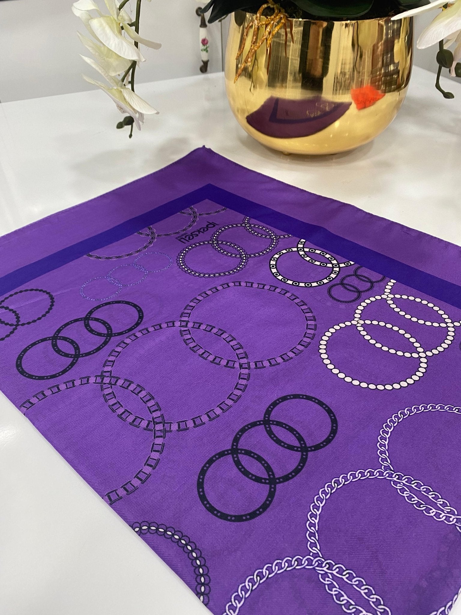Halka Desen Pamuk Şal - Mürdüm - Organic ScarfsOrganic Scarfs