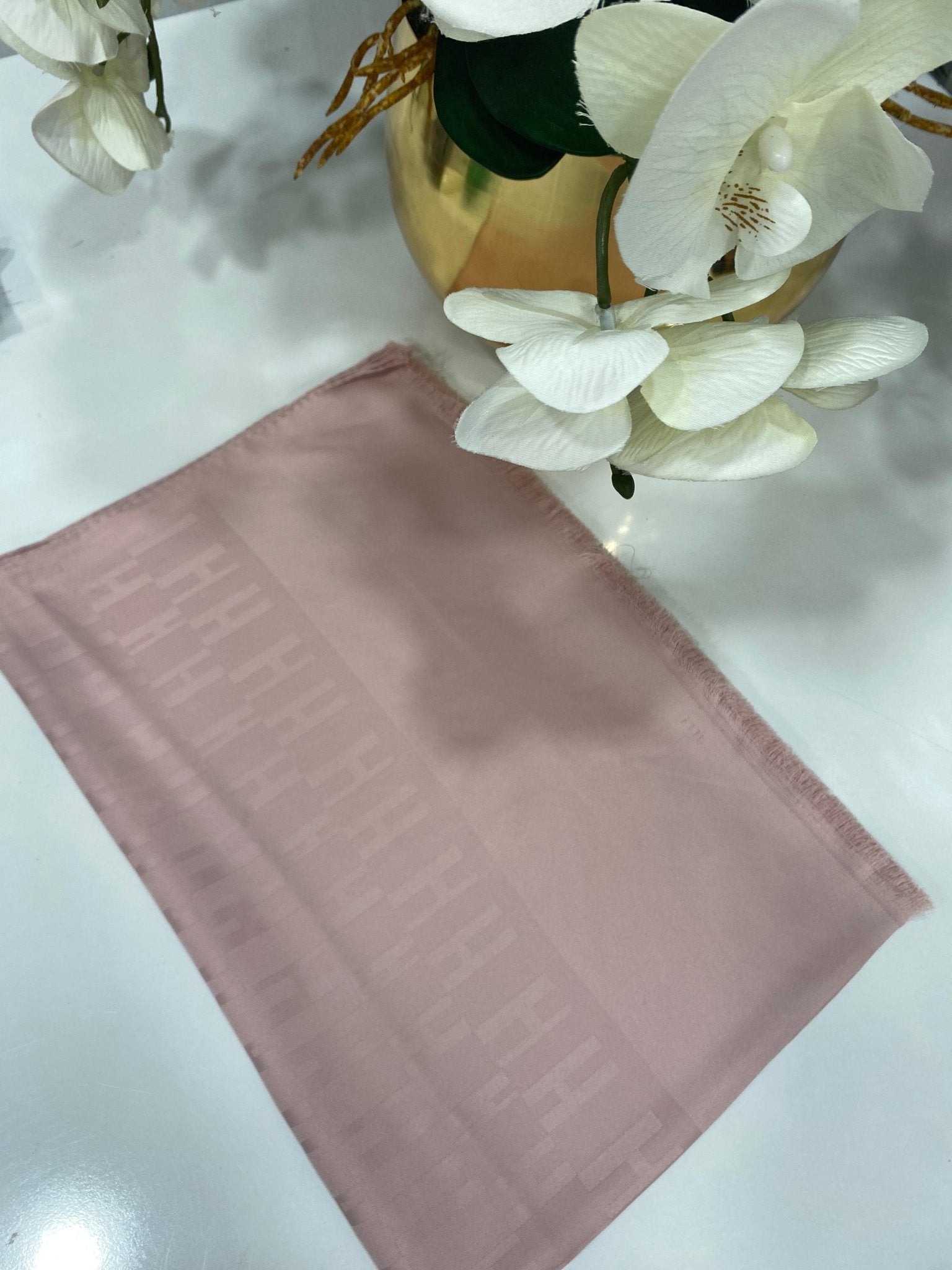 Hermes İpeksi Jakar Şal - Soft Pembe - Organic ScarfsOrganic Scarfs