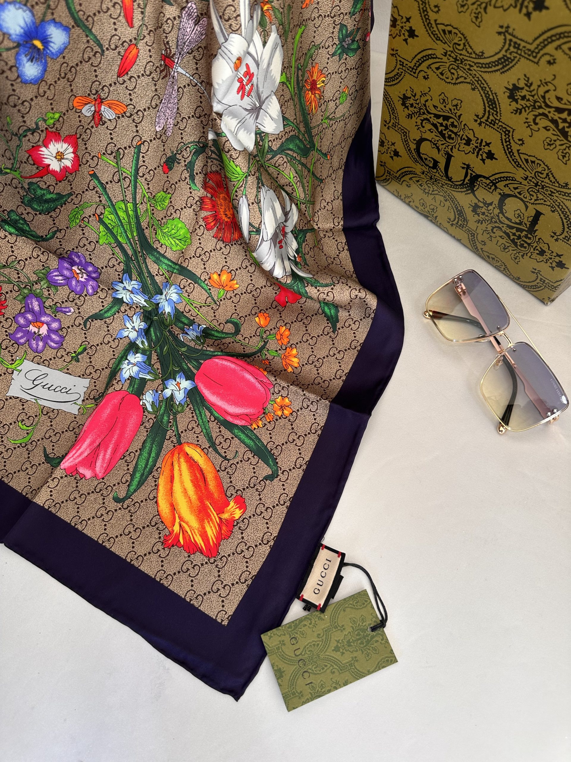 İthal İpek Gucci Eşarp 61001 - Görsel 2