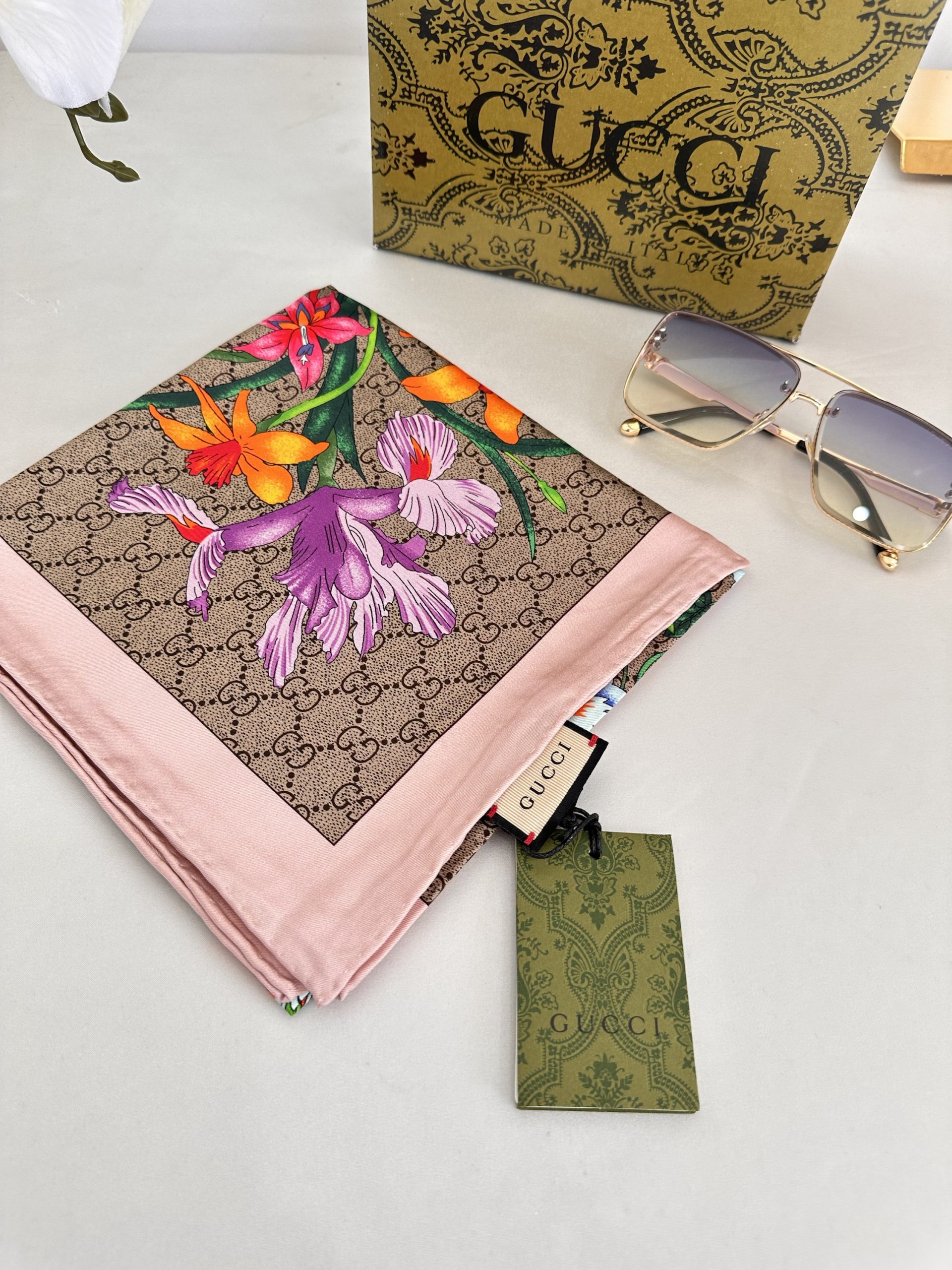 İthal İpek Gucci Eşarp 61001 - Görsel 3