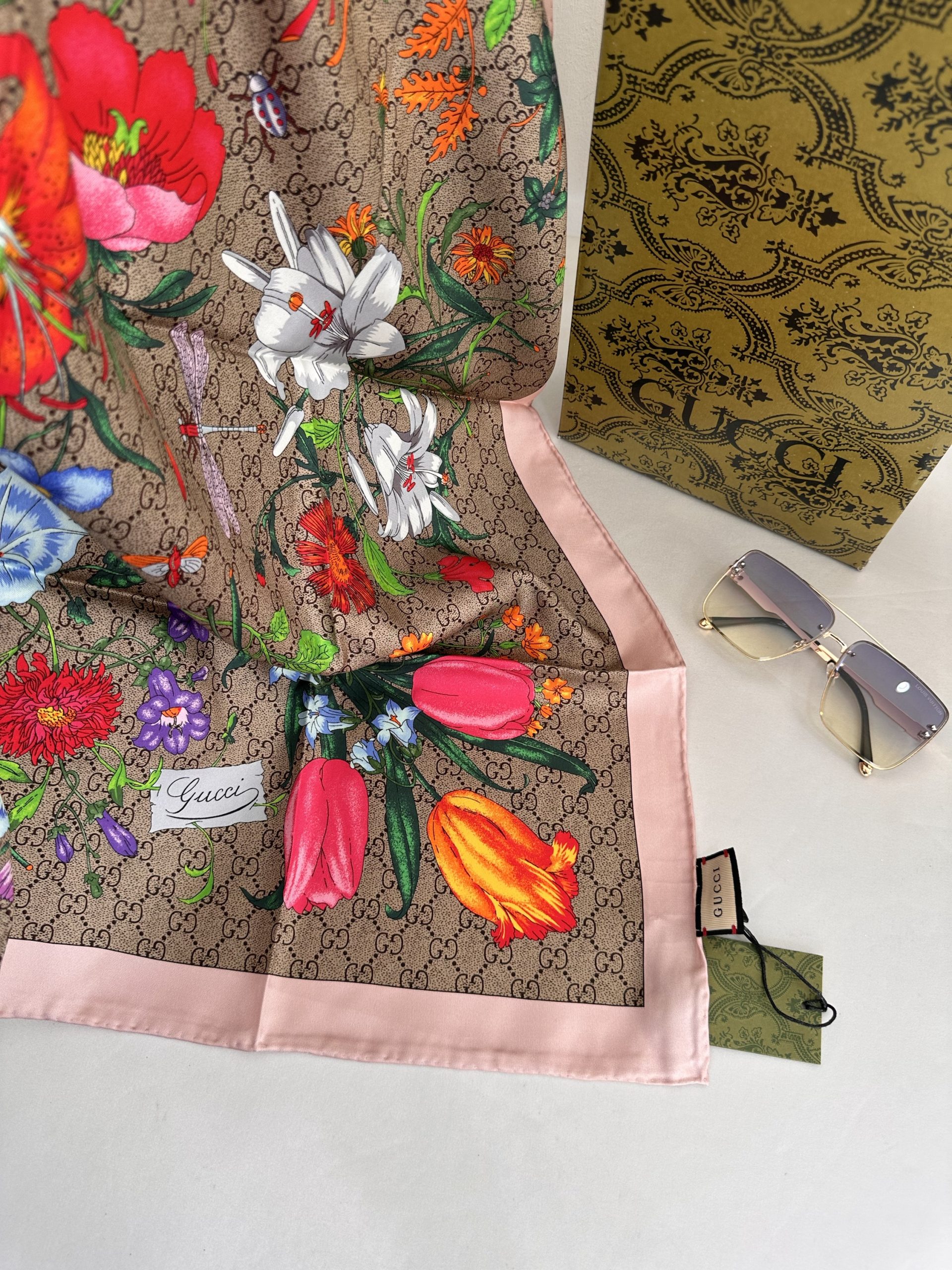 İthal İpek Gucci Eşarp 61001 - Görsel 2