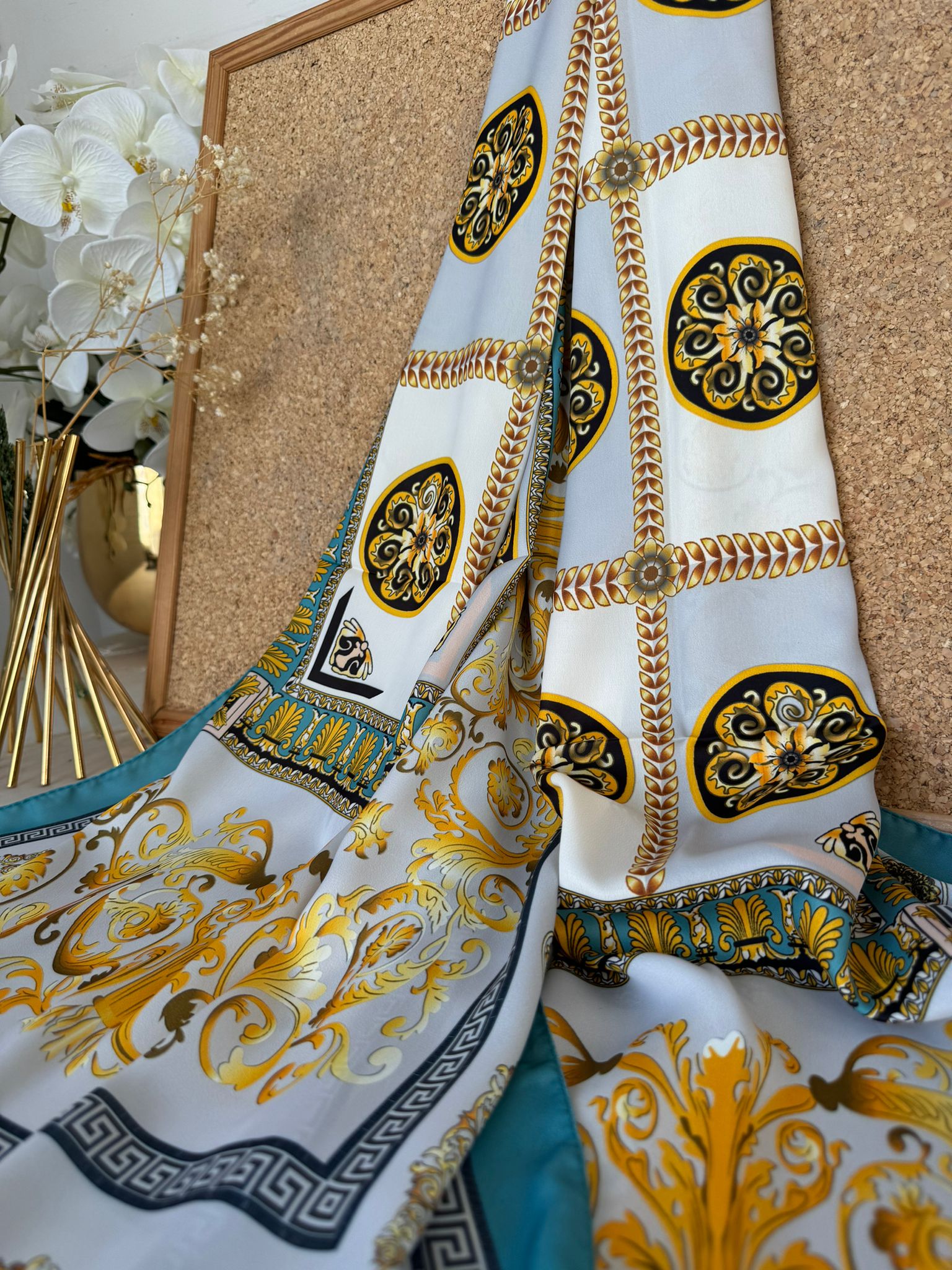 Versace Vual İpek Şal 614412 - Mint - Görsel 2