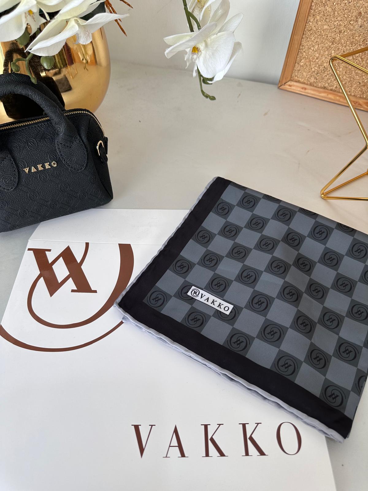 Vakko Dama Desen Twill Eşarp 614421 - Antrasit