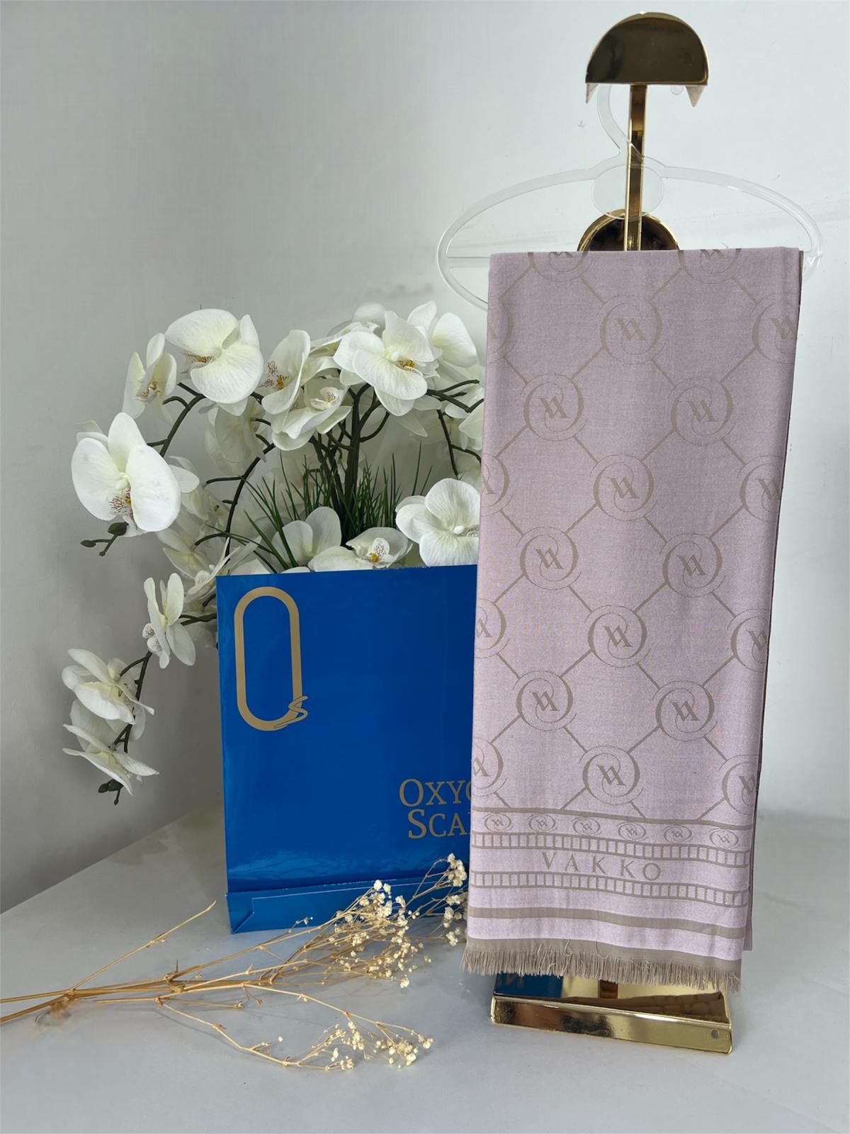 Vakko Çift Taraflı Pamuk Soft Şal 614471 - Lila