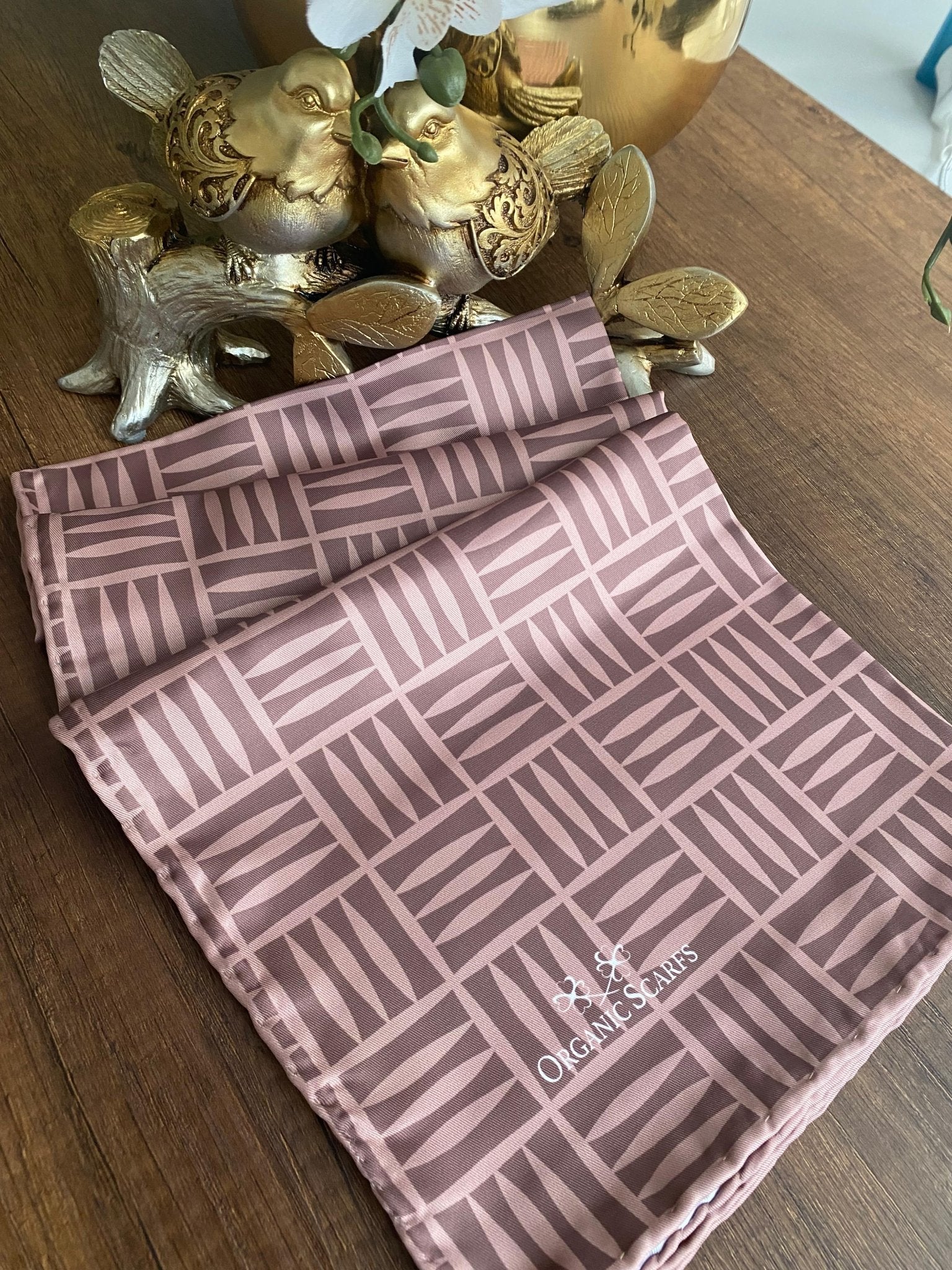 Kare Desen Twill Eşarp - Mocha - Organic ScarfsOrganic Scarfs