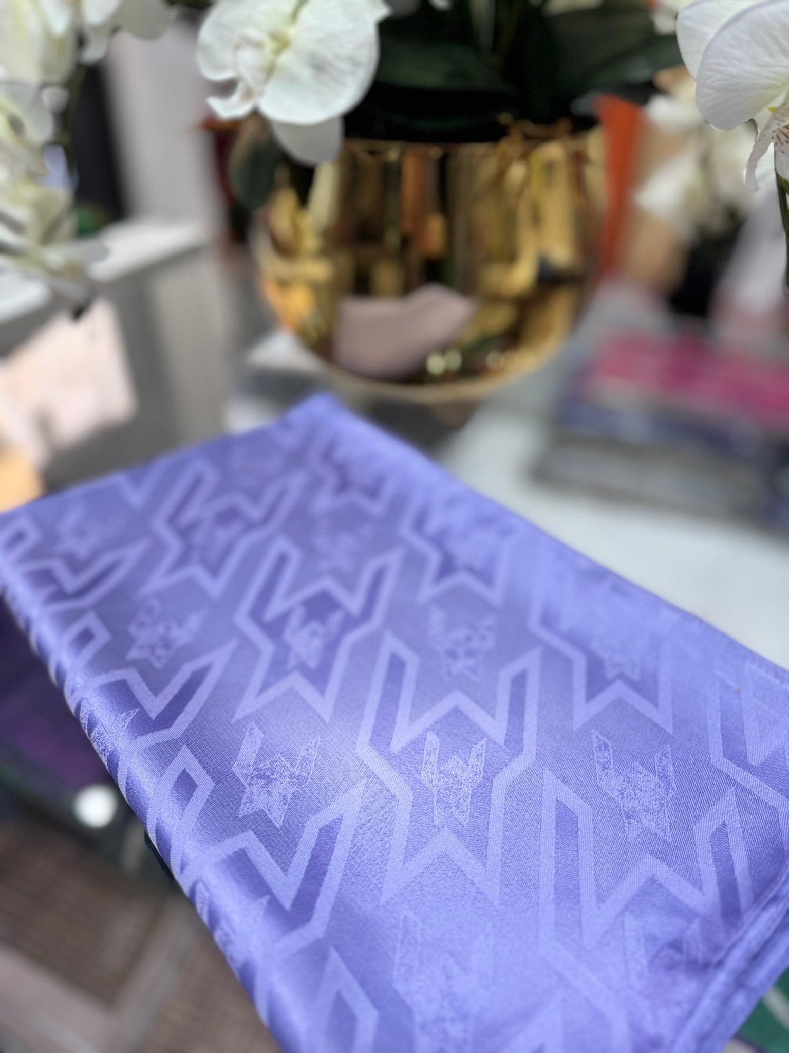 Kazayağı Big Desen Jakar Şal - Lavanta - Organic ScarfsOrganic Scarfs