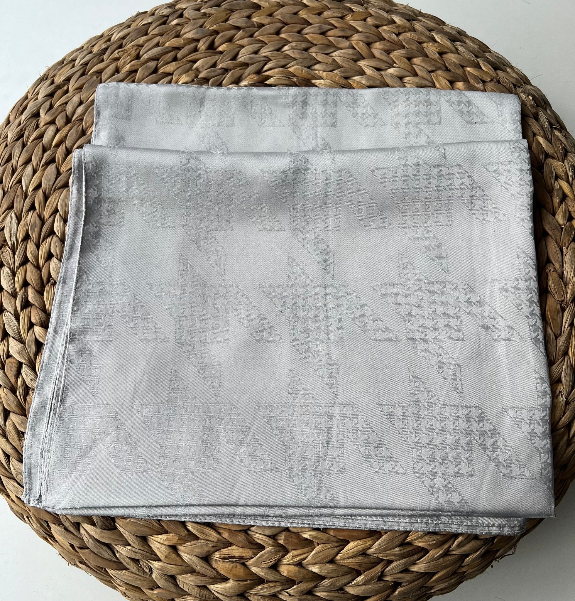 Kazayağı minimal desen jakar şal - gri - Organic ScarfsOrganic Scarfs