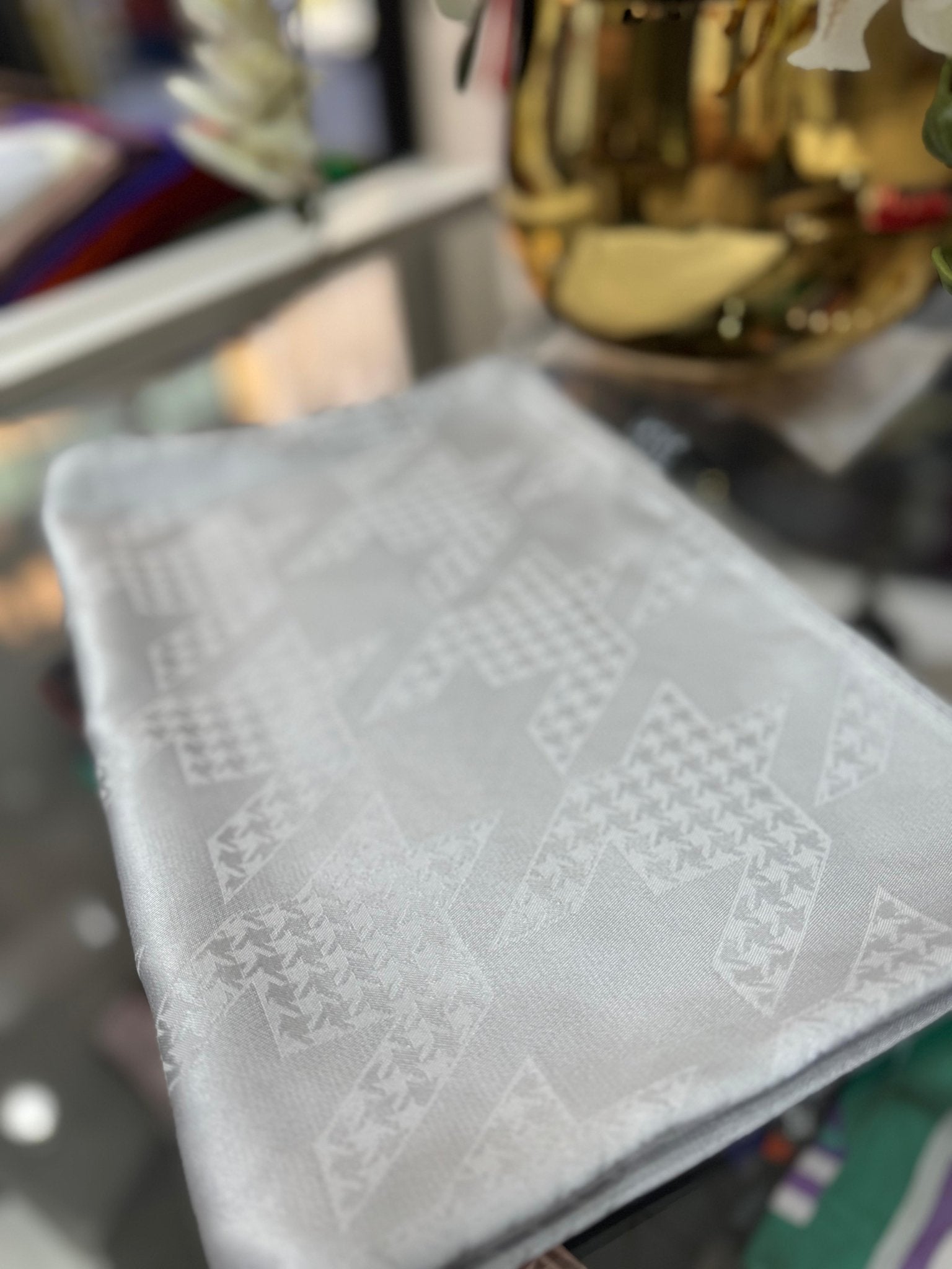 Kazayağı Minimal Desen Jakar Şal - Latte - Organic ScarfsOrganic Scarfs