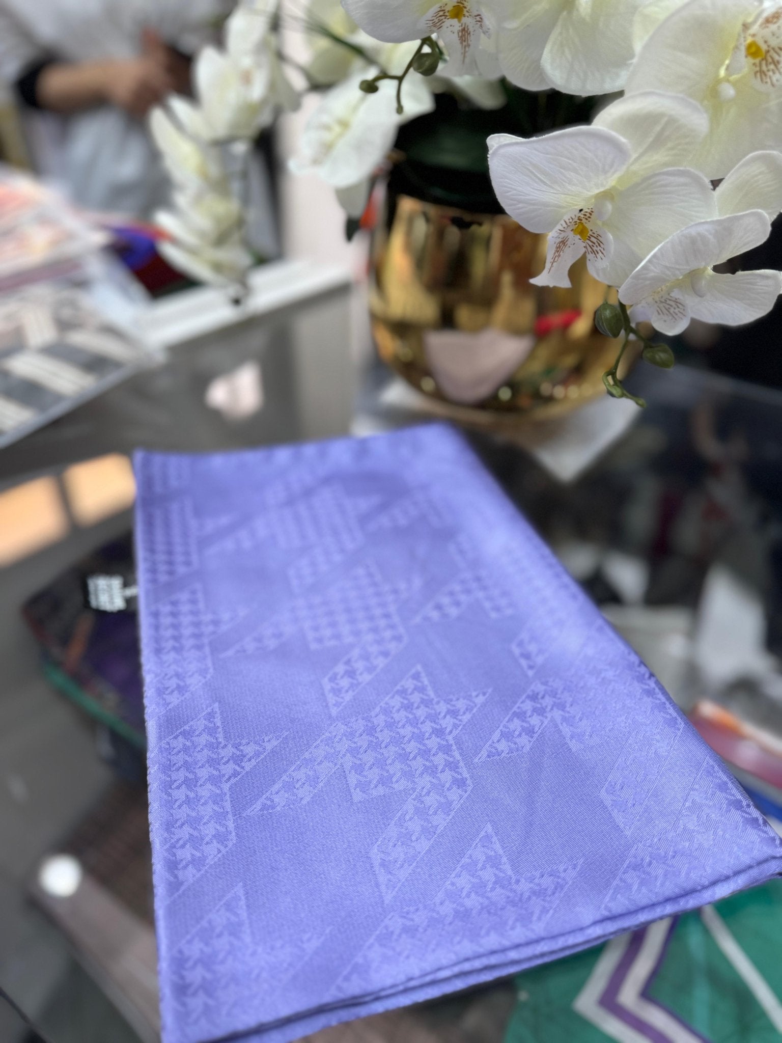 Kazayağı Minimal Desen Jakar Şal - Lavanta - Organic ScarfsOrganic Scarfs