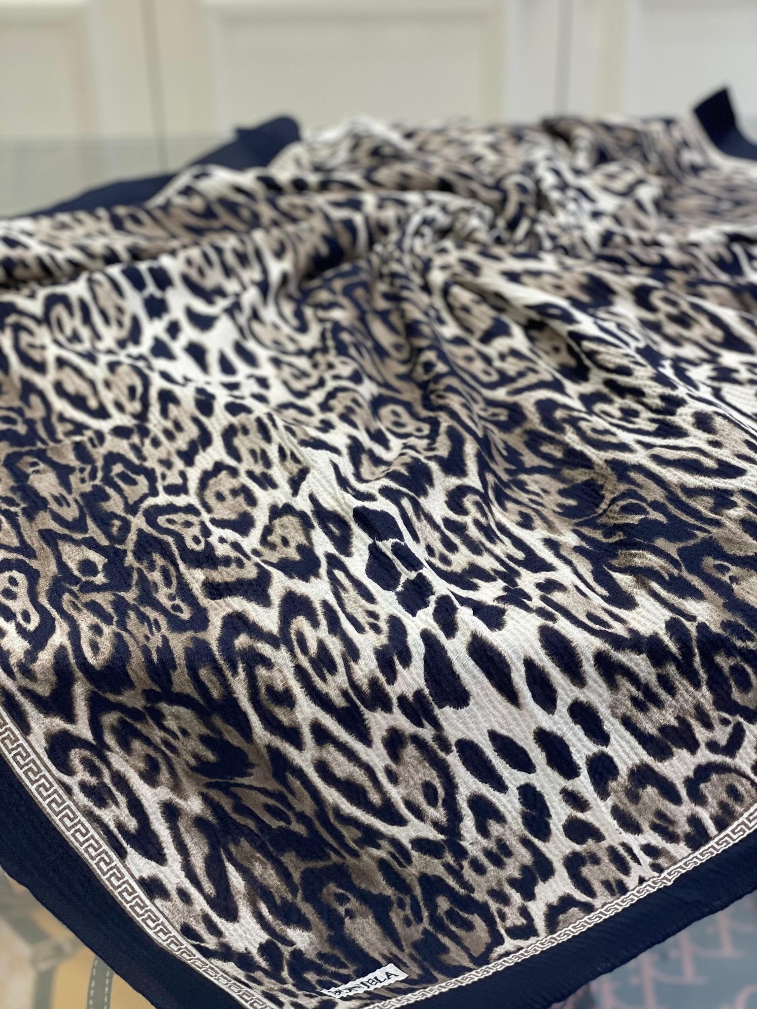 Leopar Desen Mio Cazz Eşarp - Siyah - Organic ScarfsOrganic Scarfs