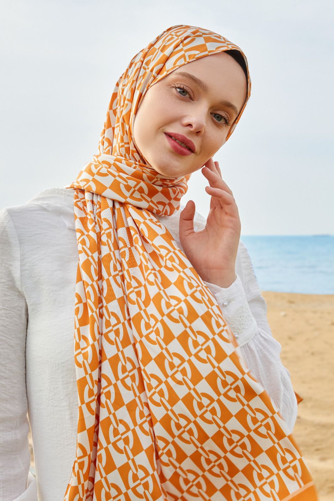 Levidor Angel İpek Şal 17834 - Turuncu - Organic ScarfsOrganic Scarfs