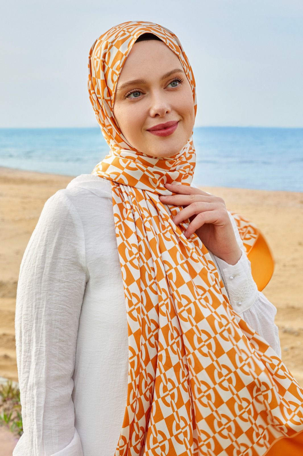 Levidor Angel İpek Şal 17834 - Turuncu - Organic ScarfsOrganic Scarfs
