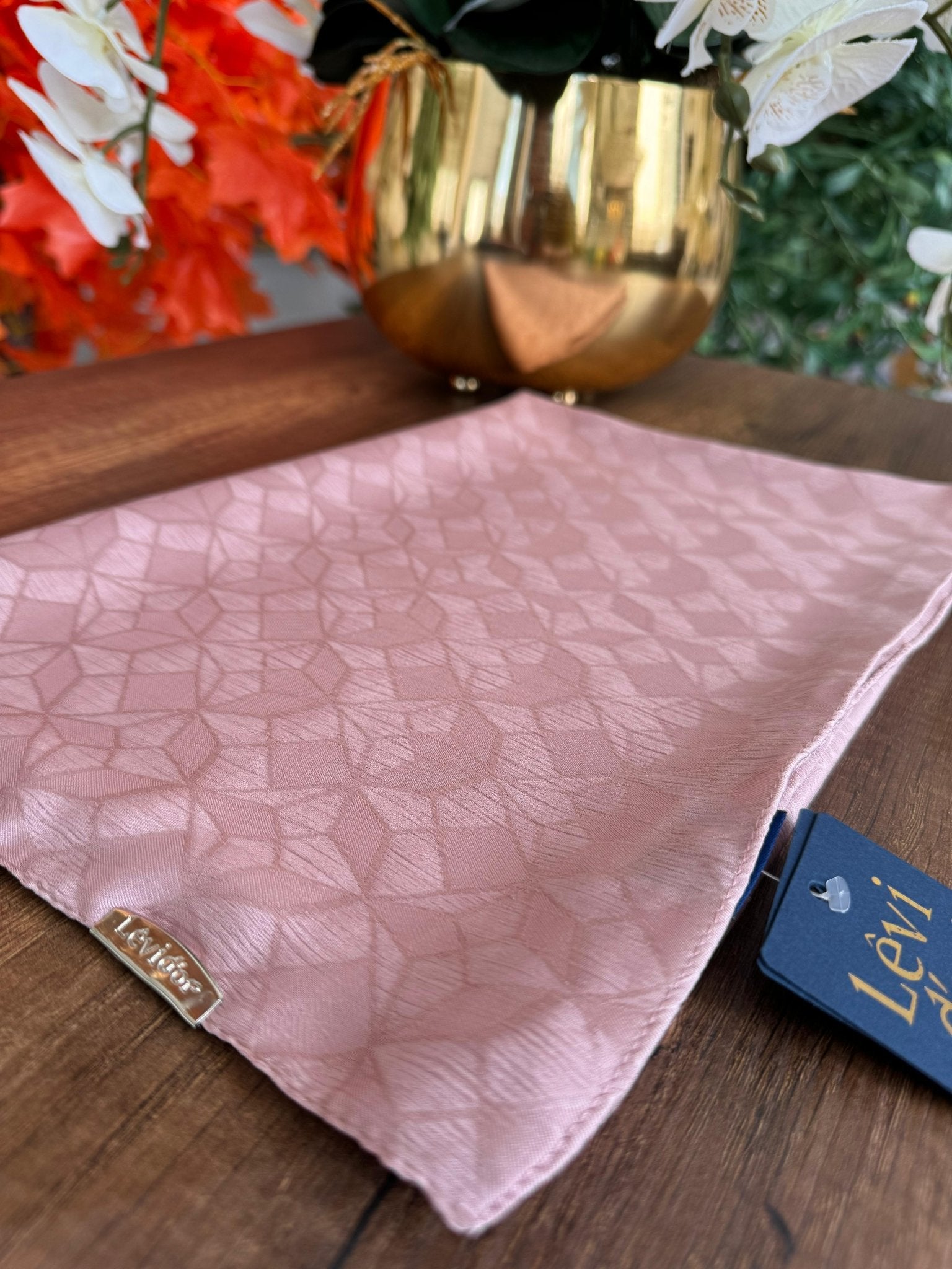 LEVİDOR Clover Jakar Capri Şal 17385 - Pamuk Şekeri - Organic ScarfsOrganic Scarfs