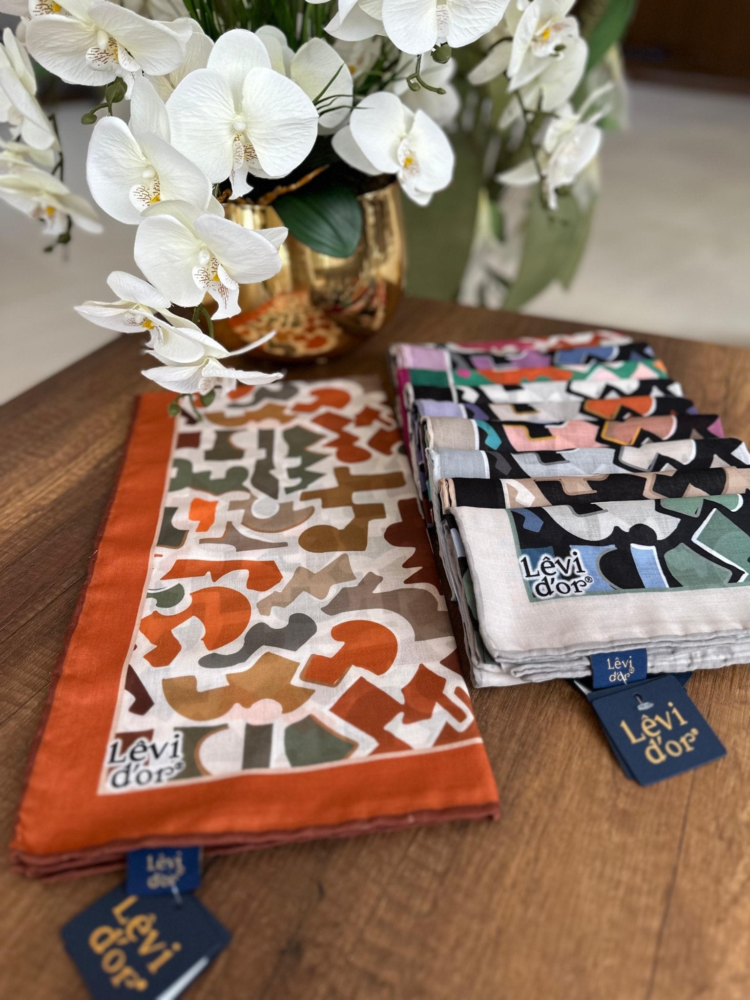 LEVİDOR Cotton Eşarp 16373 - Oranj - Organic ScarfsOrganic Scarfs