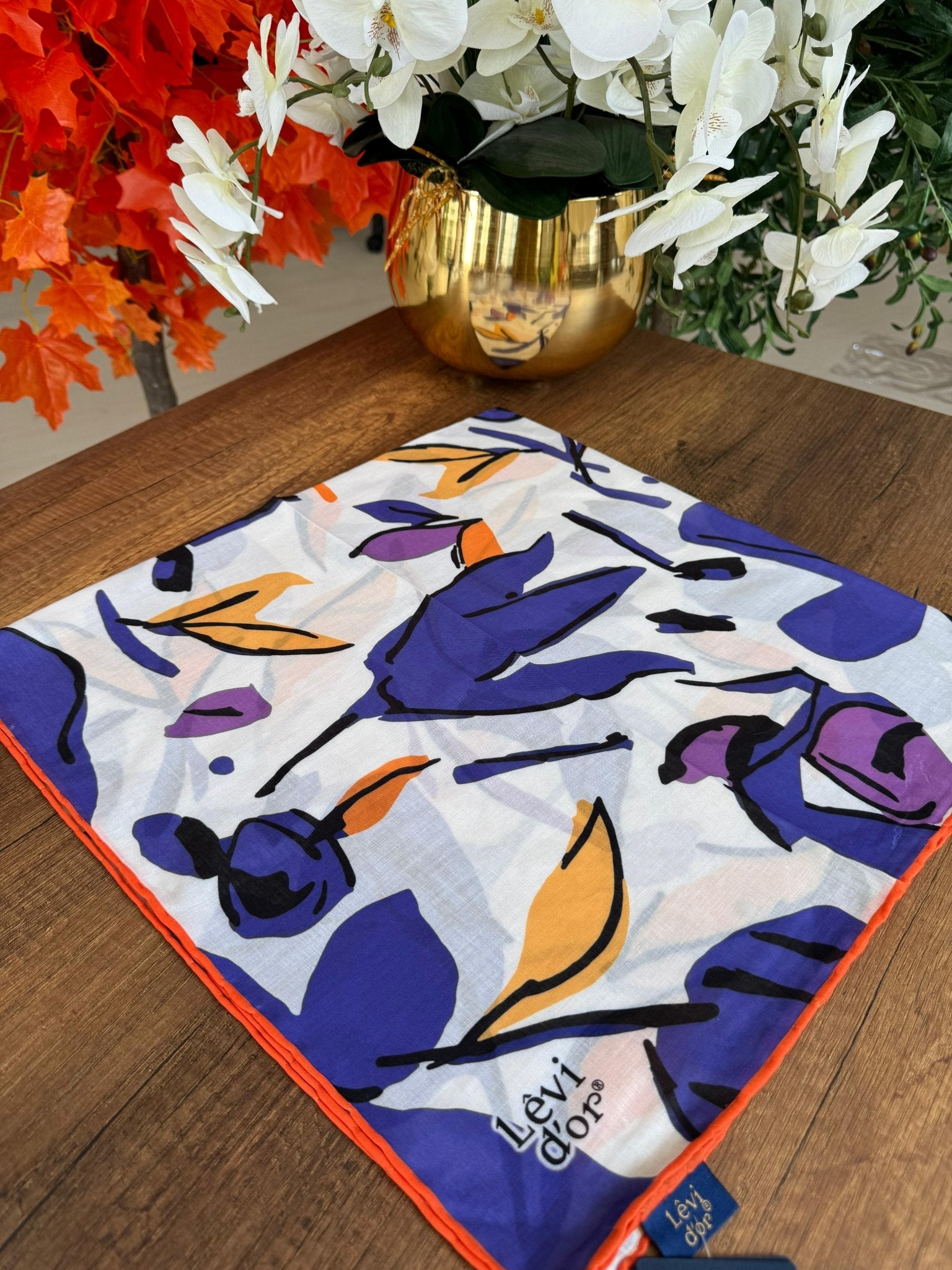 LEVİDOR Cotton Eşarp 16379 - Morcivert - Organic ScarfsOrganic Scarfs